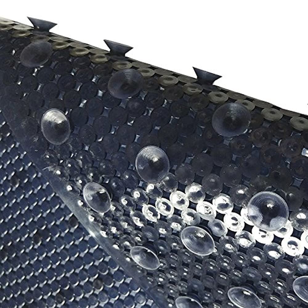Non-Slip Bath Mat with Suction Cups & Drain Holes - PVC Shower Floor Mat for Bathroom, Bathtub - Machine Washable, Dark Blue (28x14 Inches) - Perfect for Elderly & Kids Safety, Anti-Fall Bathroom Accessory