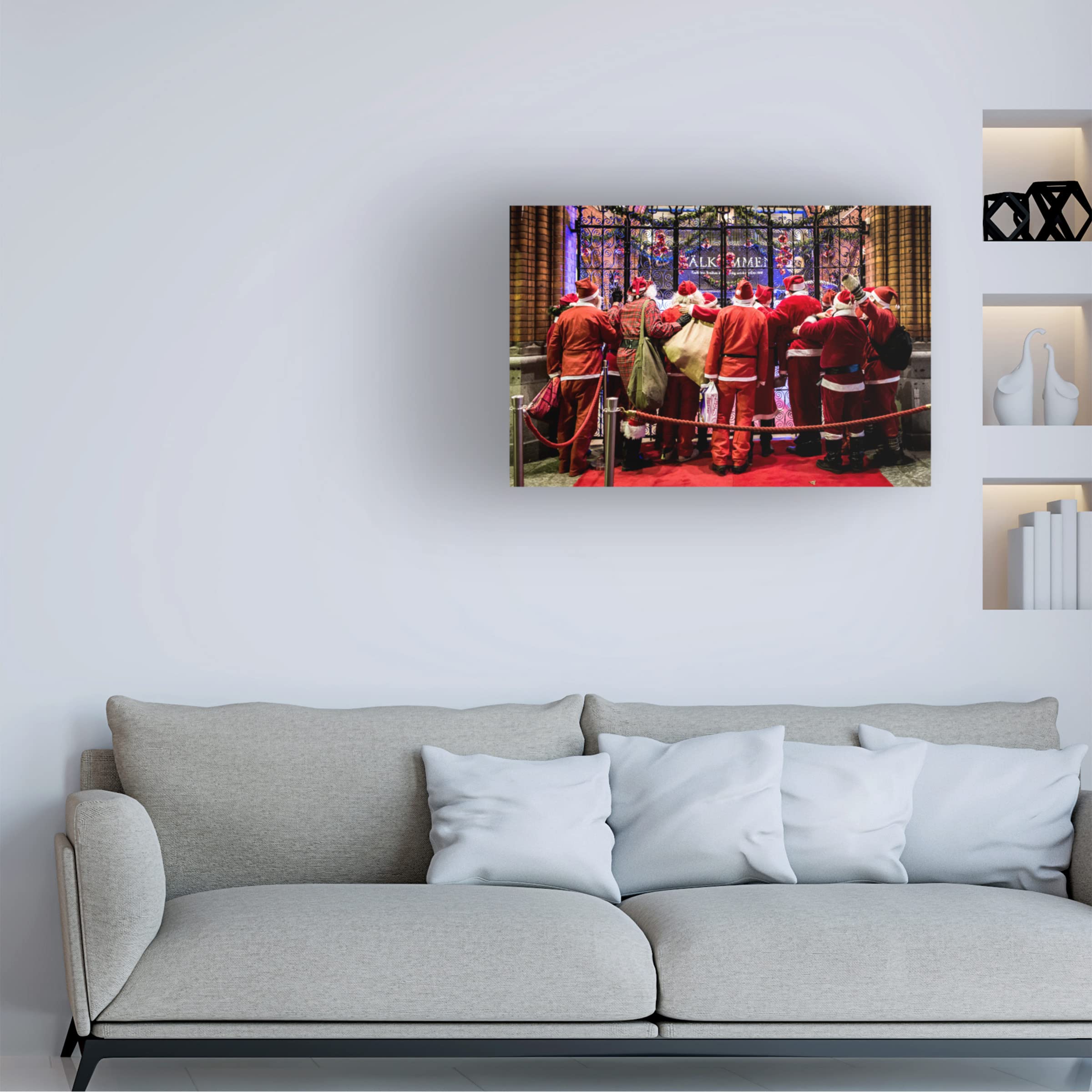 Trademark Fine Art 'Santas V' Canvas Wall Art Print by Martin Johansson - Perfect for Christmas Home Decor, Holiday Gifts & Living Room Wall Decor