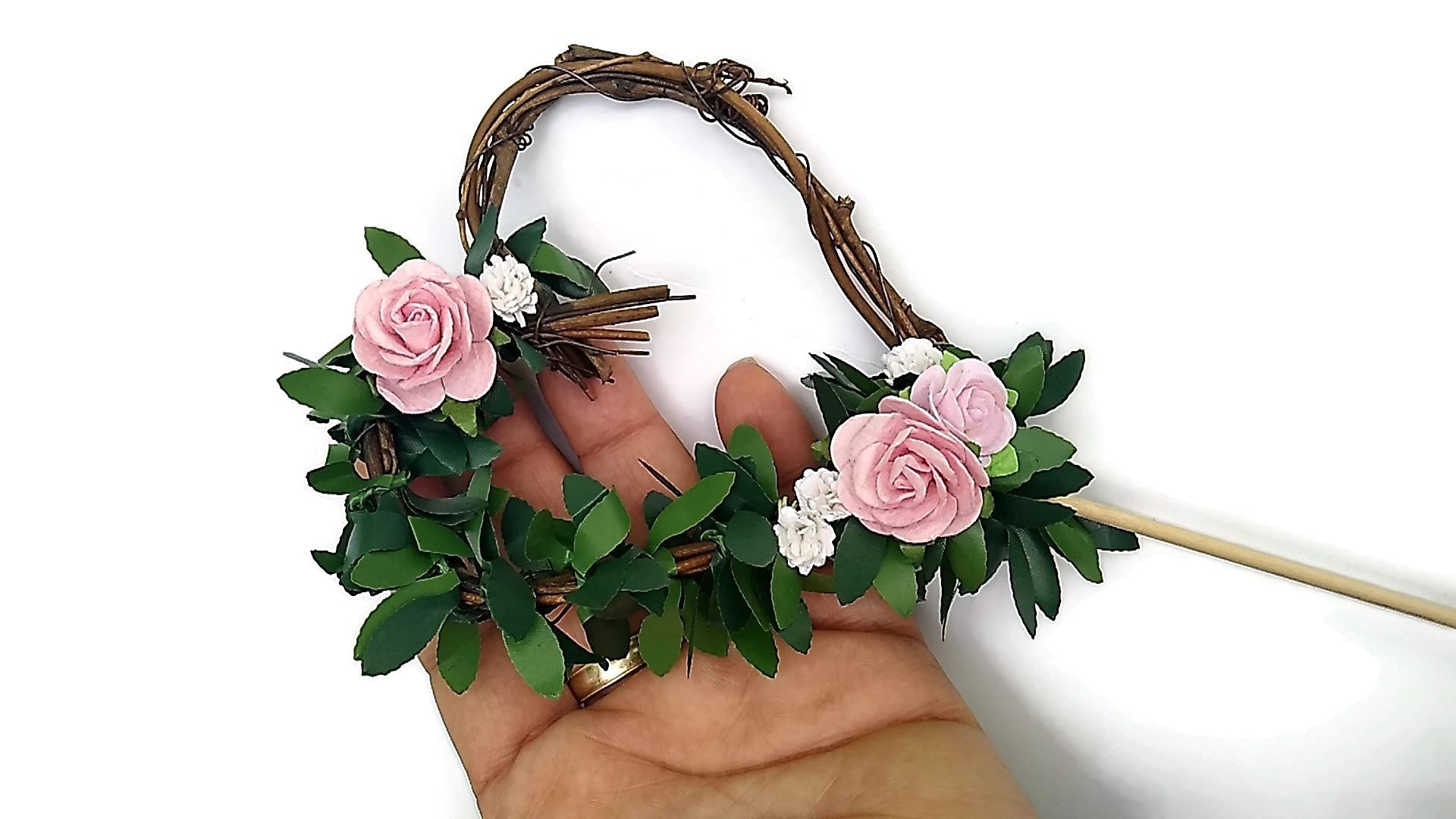 Elegant Floral Rose Cake Topper for Rustic Wedding Cakes, Bridal Showers & Anniversary Celebrations - Perfect for DIY Wedding Decorations & Dessert Table Centerpieces