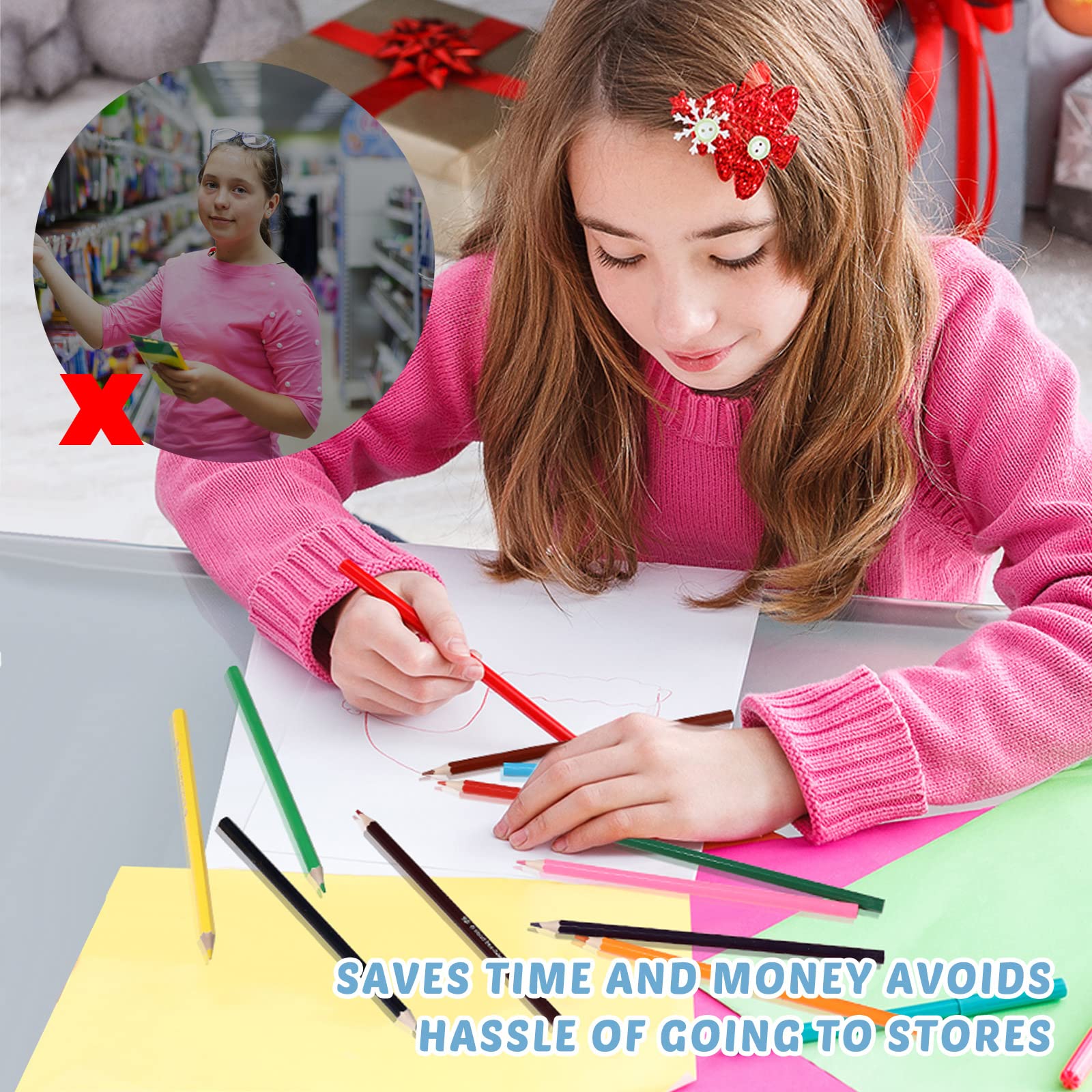 Sabary 58 Pcs Pink Back to School Supply Kit for Girls - Folders, Notebooks, Pencils, Pens, Rulers, Scissors & More | Complete Classroom Essentials Bundle for Grades K-12 | Perfect for Homeschooling, Classroom Organization & Student Gifts