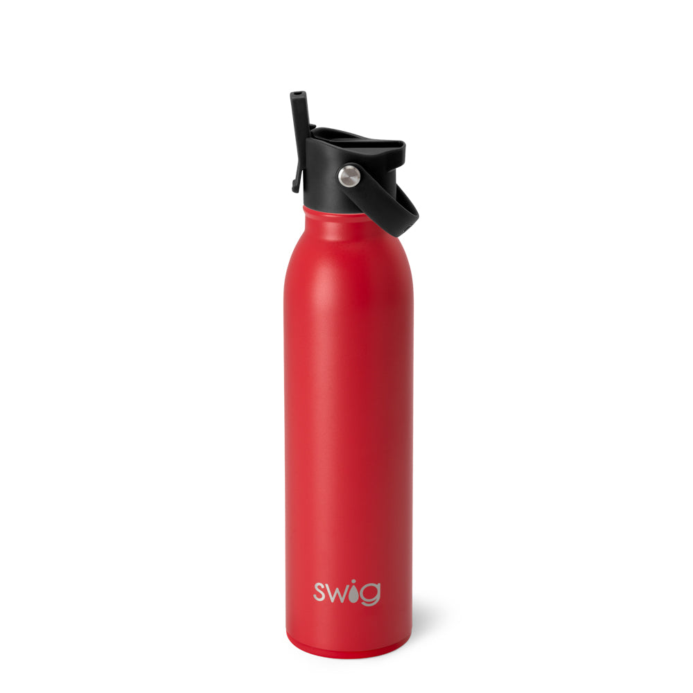 20oz Red Flip & Sip Water Bottle - Leak Proof, BPA Free, Portable Sports & Gym Bottle for Hiking, Running, Workouts