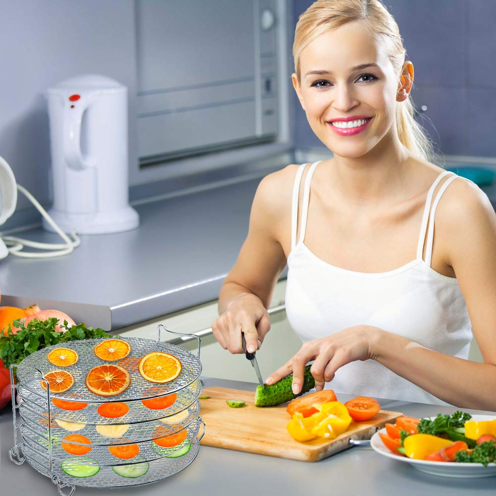 Ninja Foodi Dehydrator Rack Accessories for 6.5 & 8 Quart Pressure Cooker & Air Fryer - 5-Tier Stackable Stainless Steel Cooking Rack for Drying Fruits, Vegetables, and Jerky