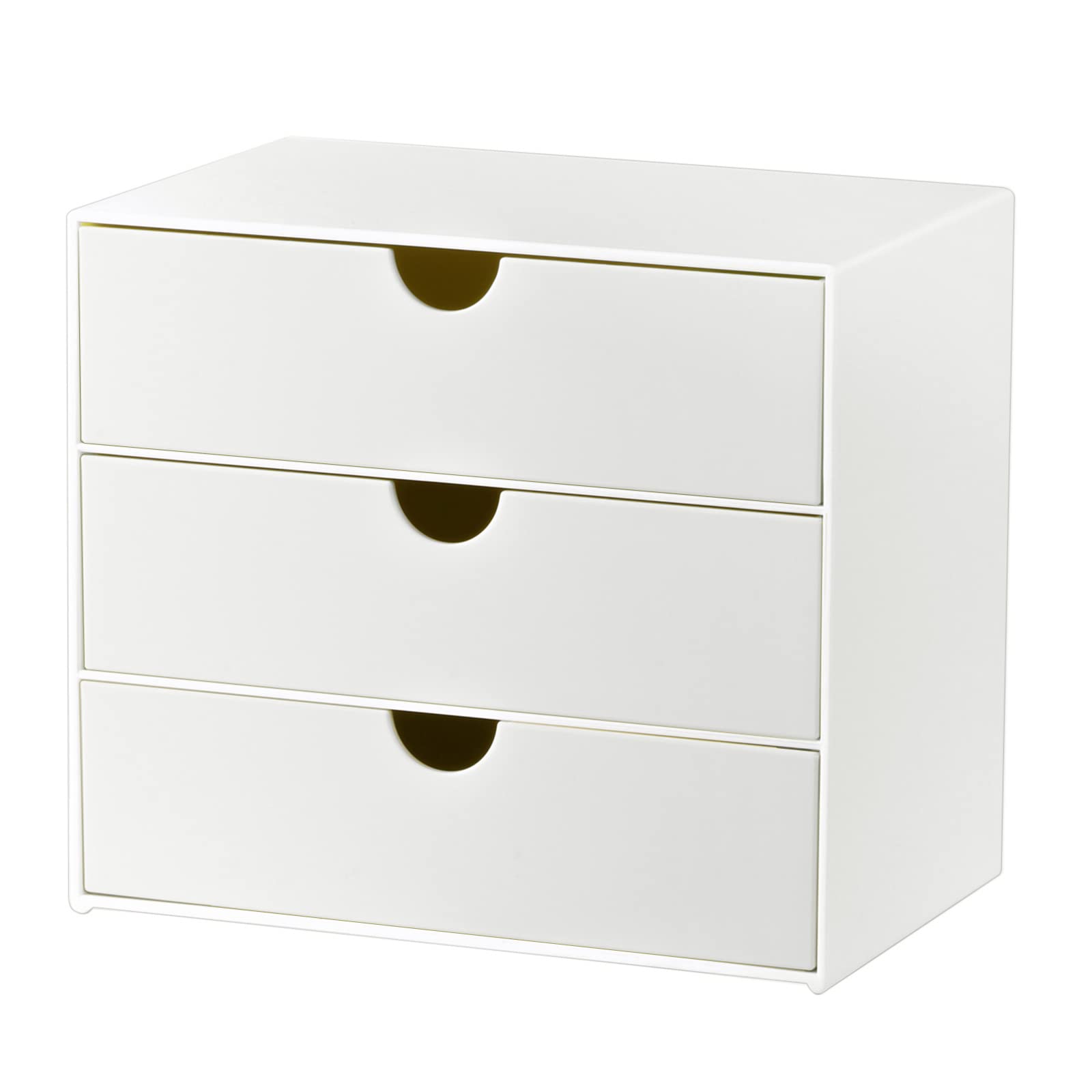 3-Drawer Vanity Organizer - Compact Storage Drawer Set for Cosmetics, Makeup, Jewelry & Office Supplies | Perfect for Bathroom Countertop, Dorm Room, Desk & Vanity Organization | Space-Saving Mini Size