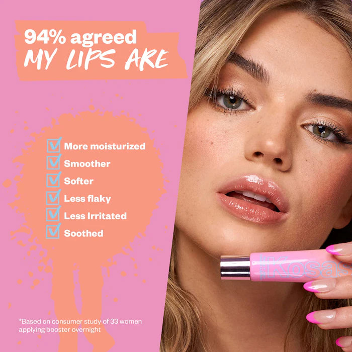 Kosas Plump + Juicy Lip Booster - Hydrating Lip Treatment with Buttery Formula for Smooth, Full Lips | Perfect for Daily Moisture & Night Care