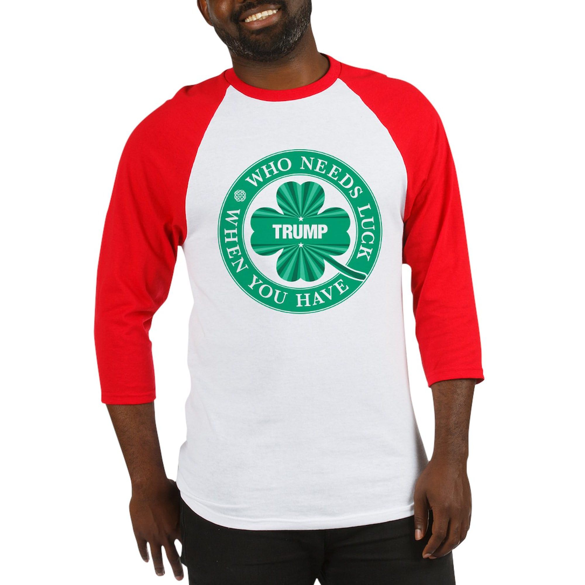 Trump Luck Baseball Jersey for Men - Cotton 3/4 Raglan Sleeve Shirt | Comfortable & Stylish Sports Apparel for Baseball Games, Political Events & Casual Wear