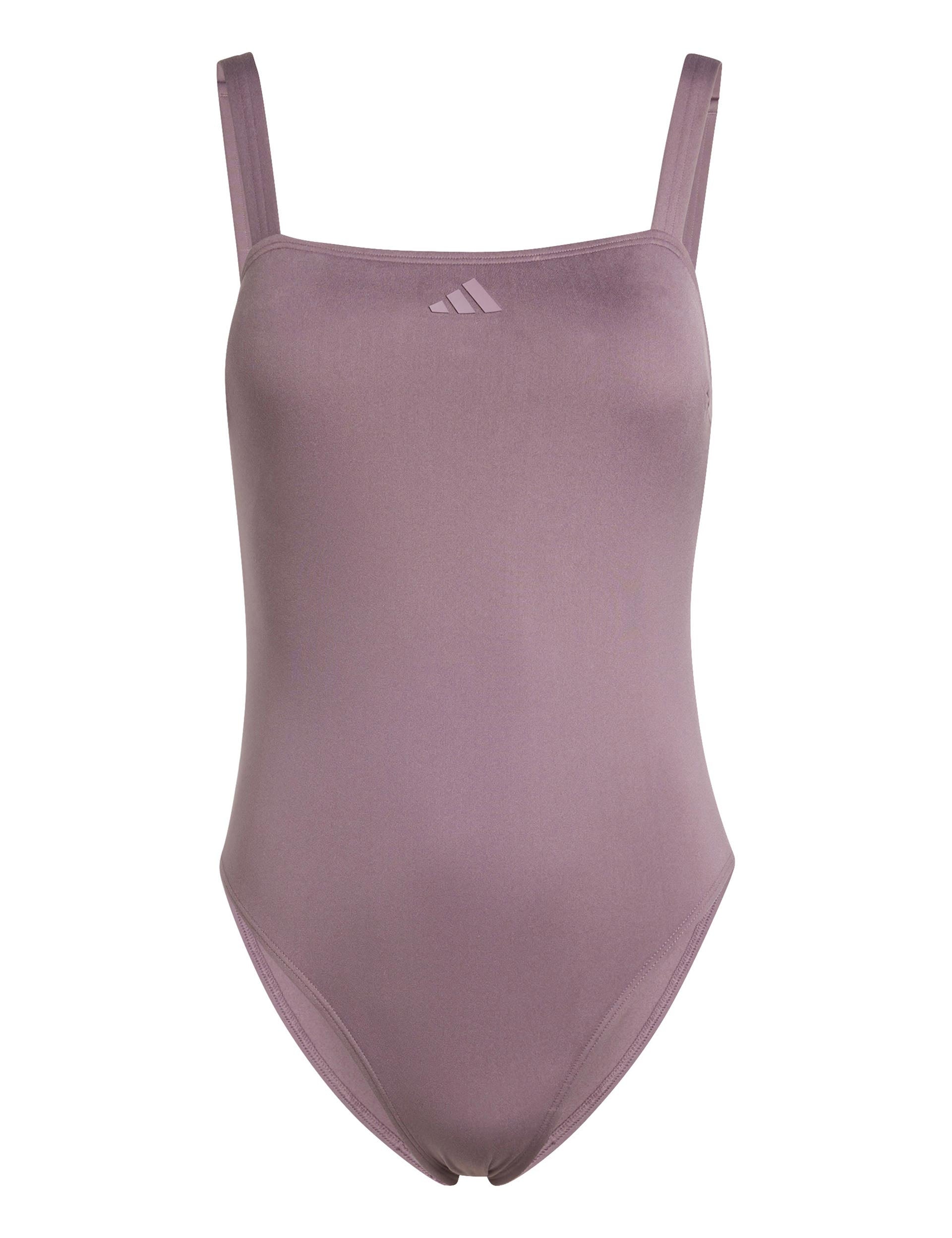 Iconisea Padded U Back Swimsuit - Shadow Fig/White - Comfortable & Supportive One Piece Bathing Suit for Women - Perfect for Beach, Pool & Summer Vacations