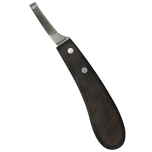 Diamond Farrier RH Handled Wide Blade Hoof Knife - Right Handed, Plain Edge for Professional Horse Hoof Trimming & Care