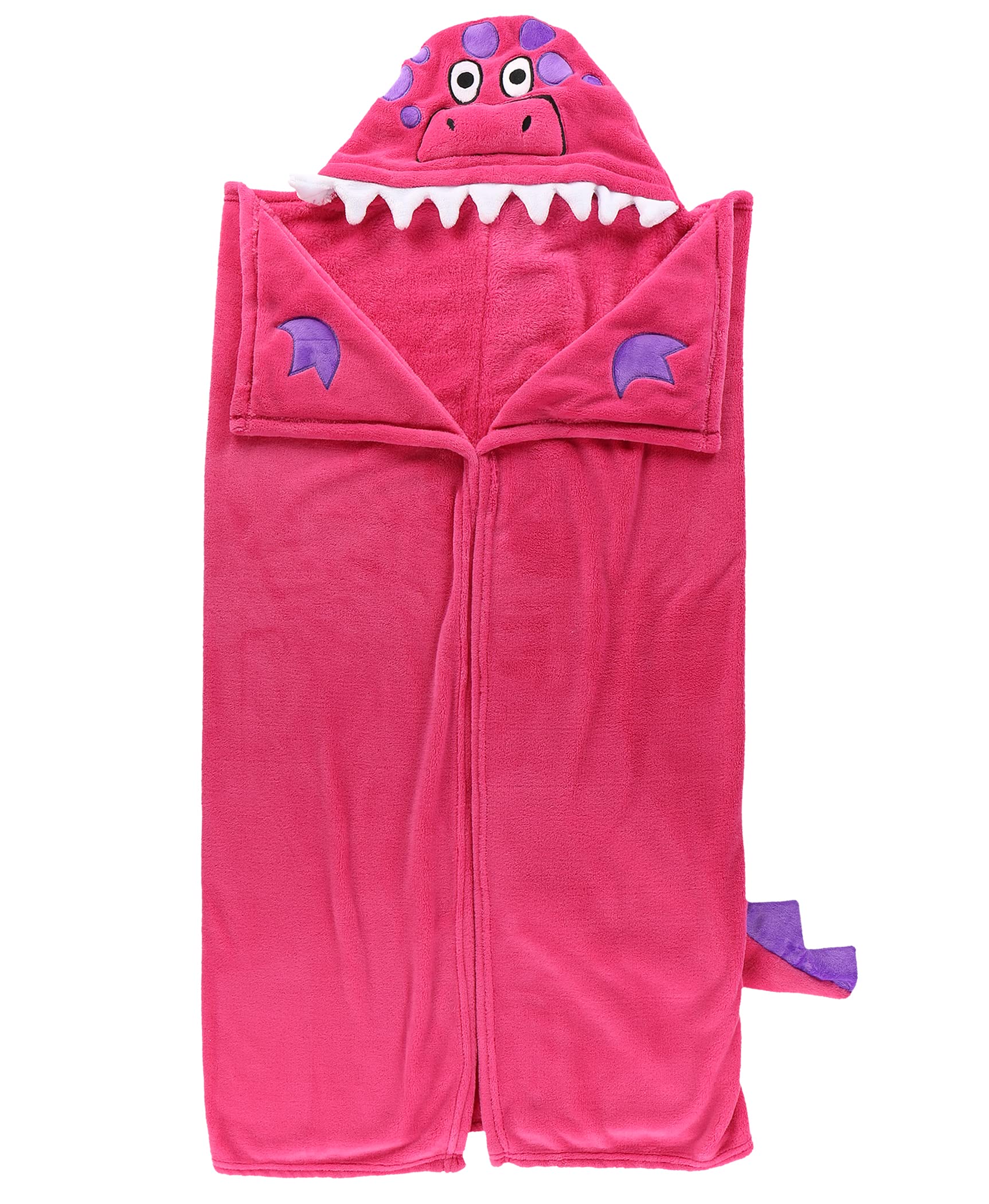 Kids Wearable Hooded Blanket - Soft Pink Dinosaur Animal Snuggie for Boys & Girls | Cozy Lounge Wear for Movie Nights, Camping & Sleepovers