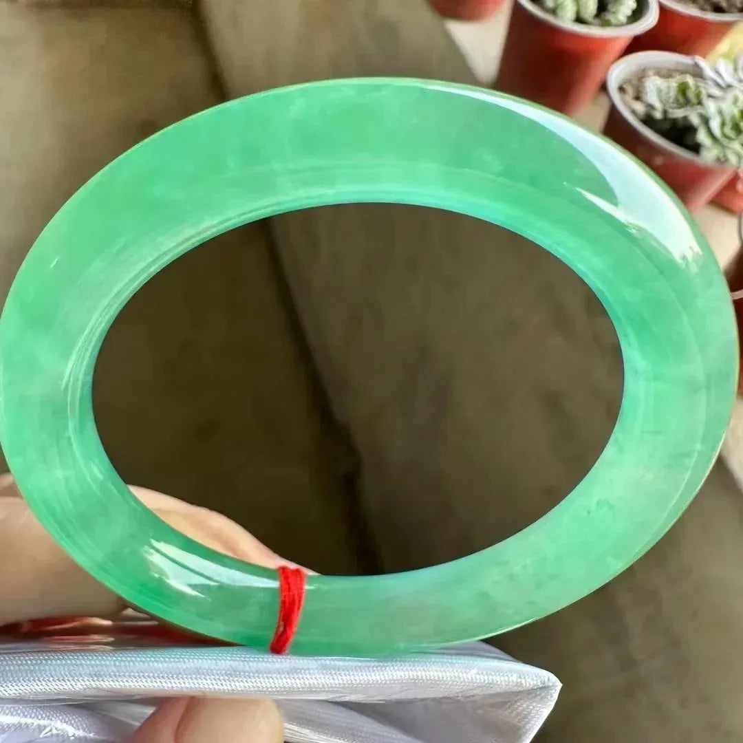 Natural Emerald Green Jade Bracelet - Handcarved Jadeite Bangle for Women | Rare & Boutique Fine Jewelry | Perfect for Weddings, Parties & Special Occasions