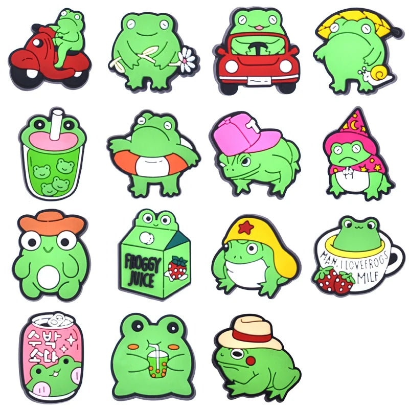 Funny Duck & Frog Shoe Charms for Crocs, Sandals, Clogs - Cute Shoe Pins & Badges for Women, Men & Kids - Perfect for Jeans & Shoe Decorations - Great for Casual Wear, Parties & Gifts