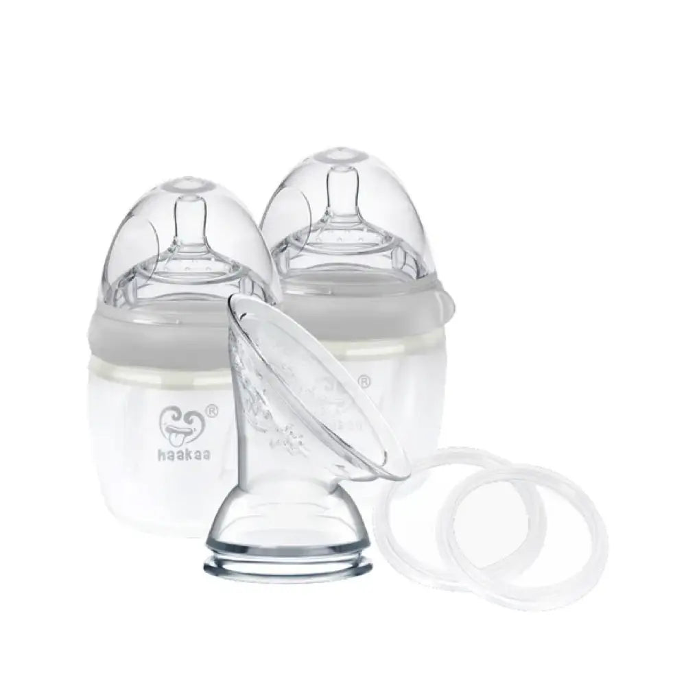 Haakaa Gen 3 Silicone Breast Pump & Baby Bottle Set - Hands-Free Breastfeeding & Milk Collection for Nursing Moms