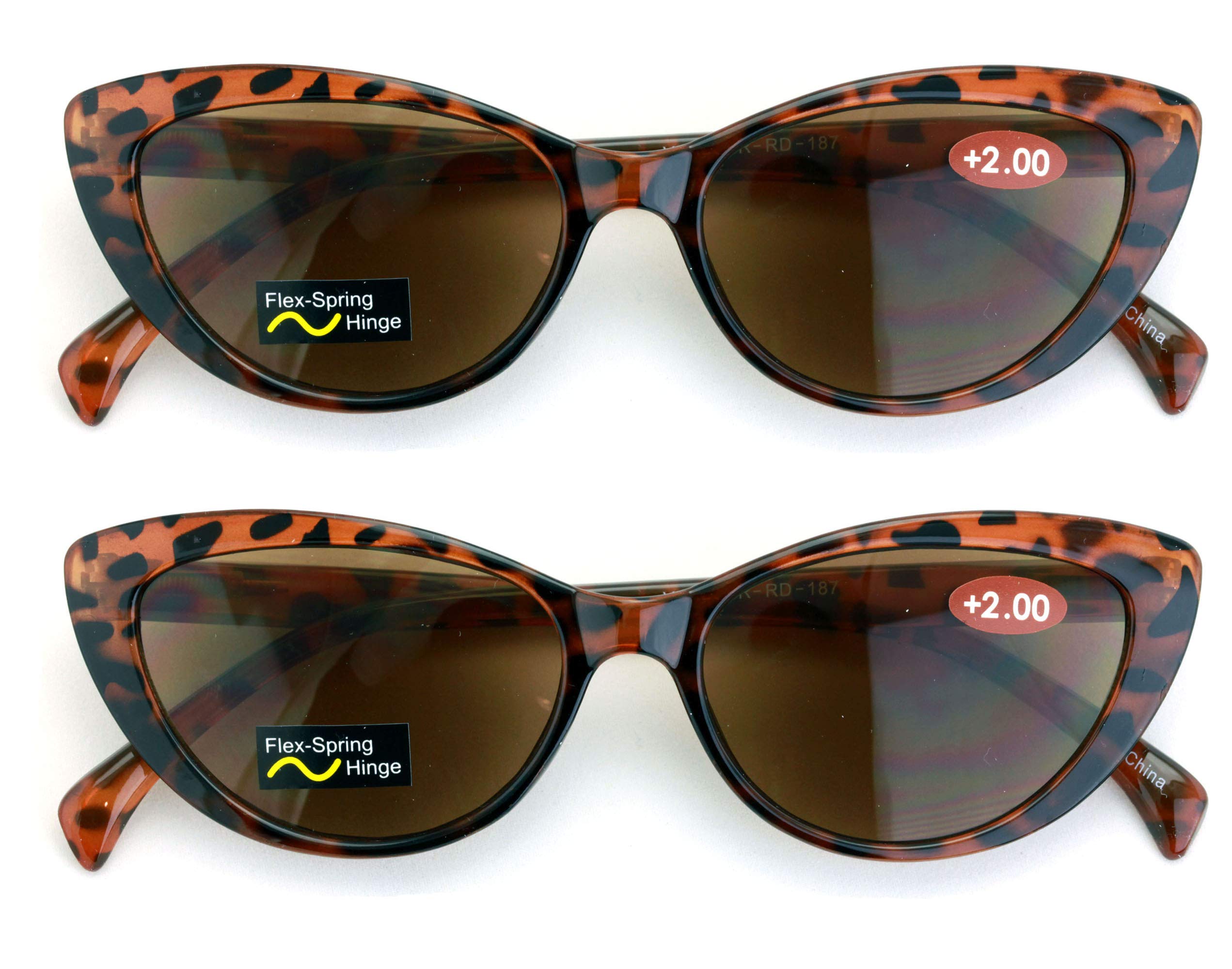 2 Pairs Women's Cat Eye Black Tortoise Reading Sunglasses - UV Protection Bifocal Readers for Outdoor Activities, Driving & Fashion Accessories