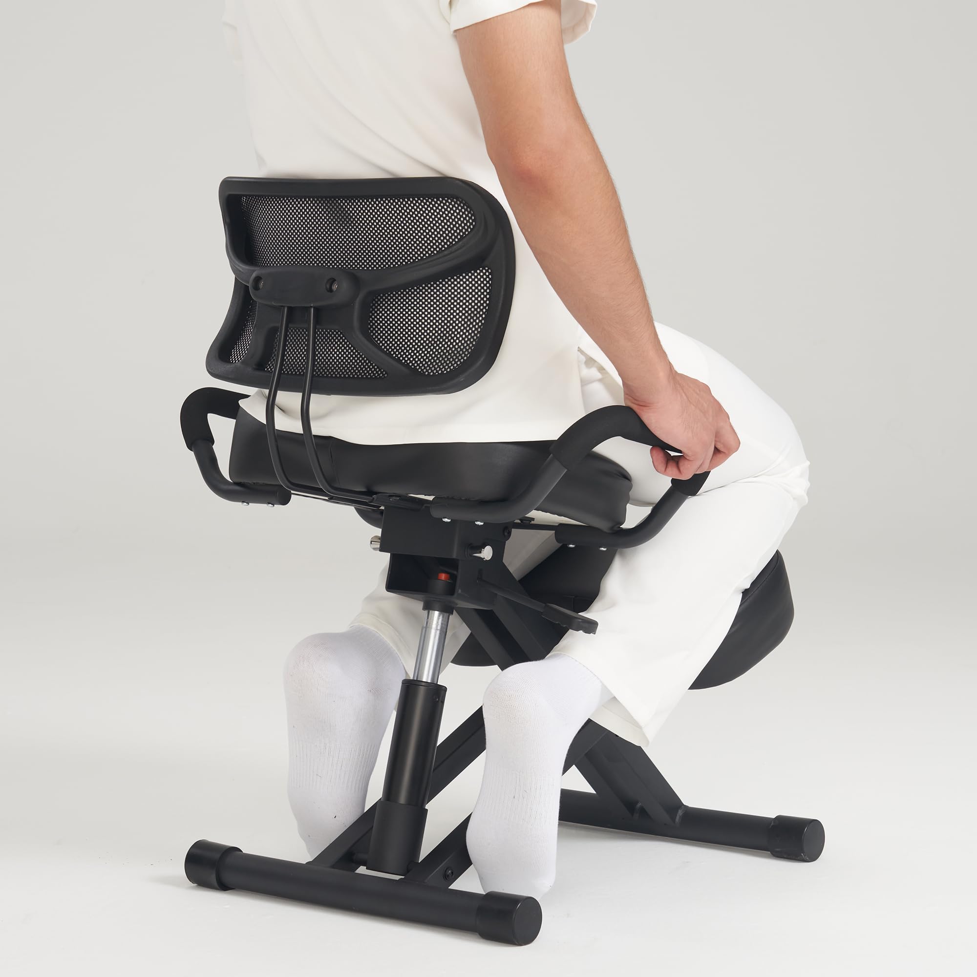 Ergonomic Kneeling Chair with Back Support - Adjustable Posture Correction Stool for Office & Home - Angled Seat Design Improves Spinal Alignment - Perfect for Meditation, Desk Work & Pain Relief
