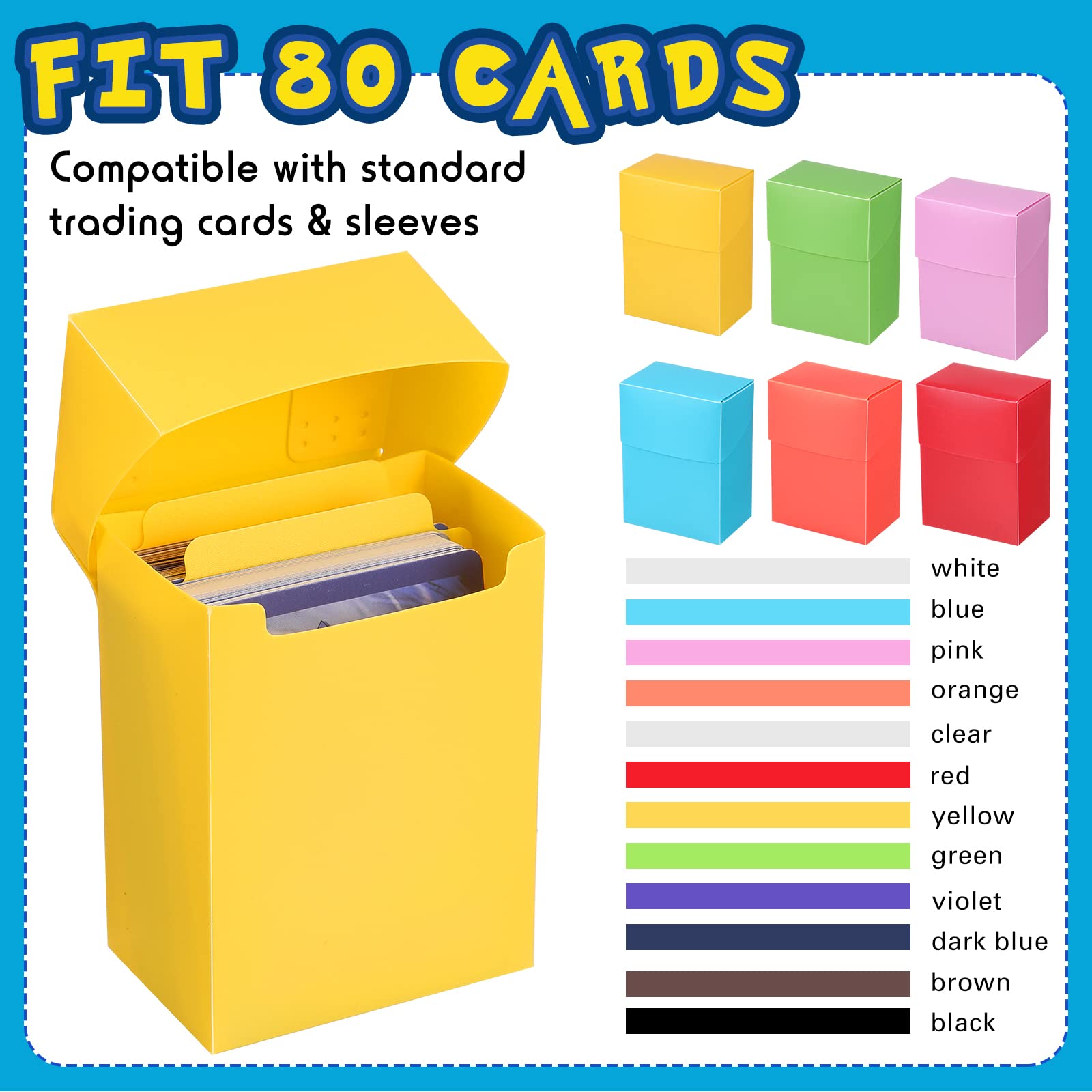 Frienda 32 Pack Deck Card Storage Boxes - Large Capacity with 64 Dividers, Holds 80+ Trading Cards - Perfect Organizer for Sports, Gaming, and Collectible Card Storage - Ideal for MTG, Pokemon, and Sports Card Collections