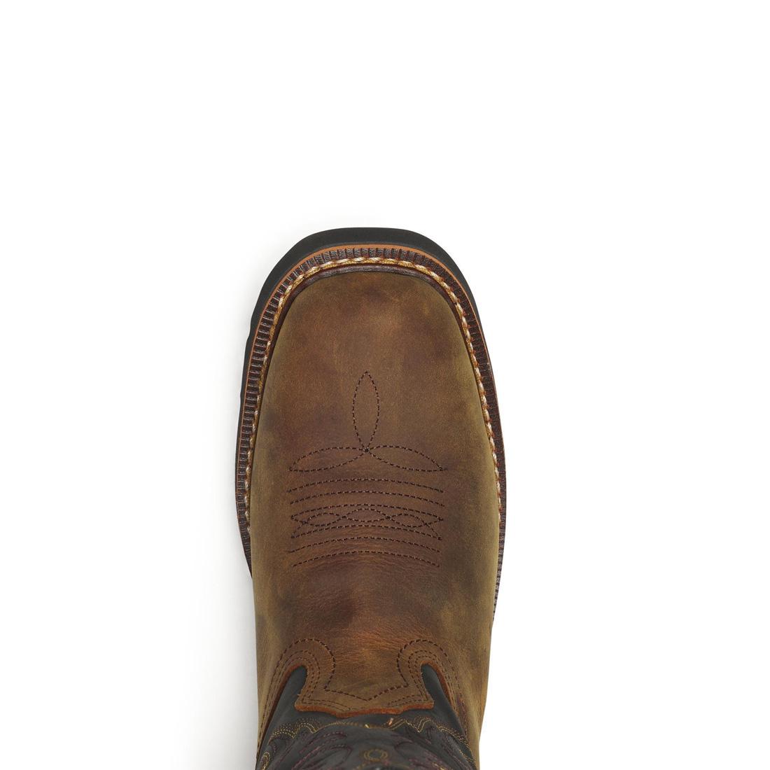 Waterproof Square Toe WGTN 11 Boots for Men - Crazy Horse Leather Black - Ideal for Outdoor Work, Hiking & Winter Wear