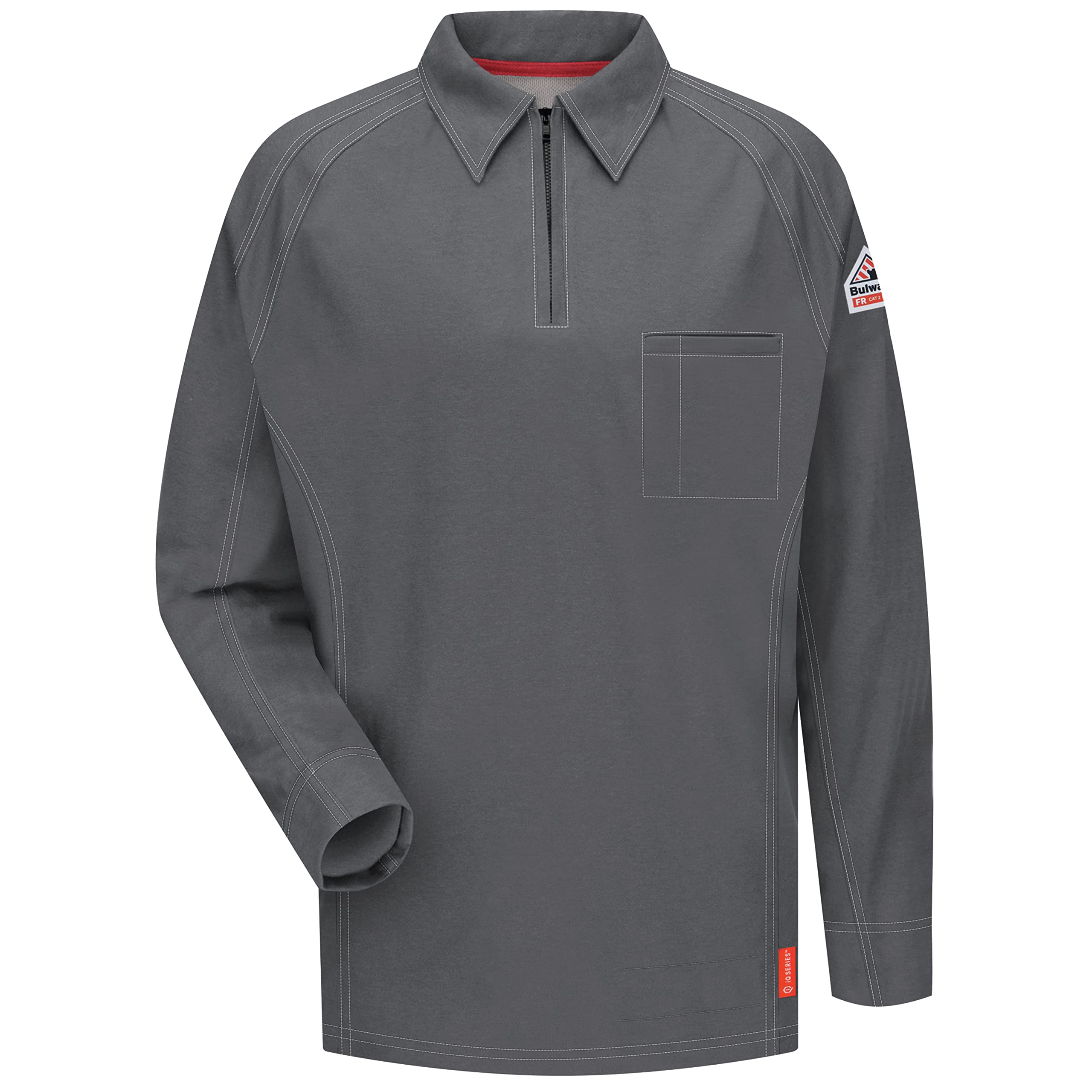 FR Men's IQ Series Long Sleeve Comfort Knit Polo Shirt - Breathable Moisture-Wicking Performance Fabric, Charcoal, X-Large - Perfect for Golf, Business Casual & Outdoor Activities