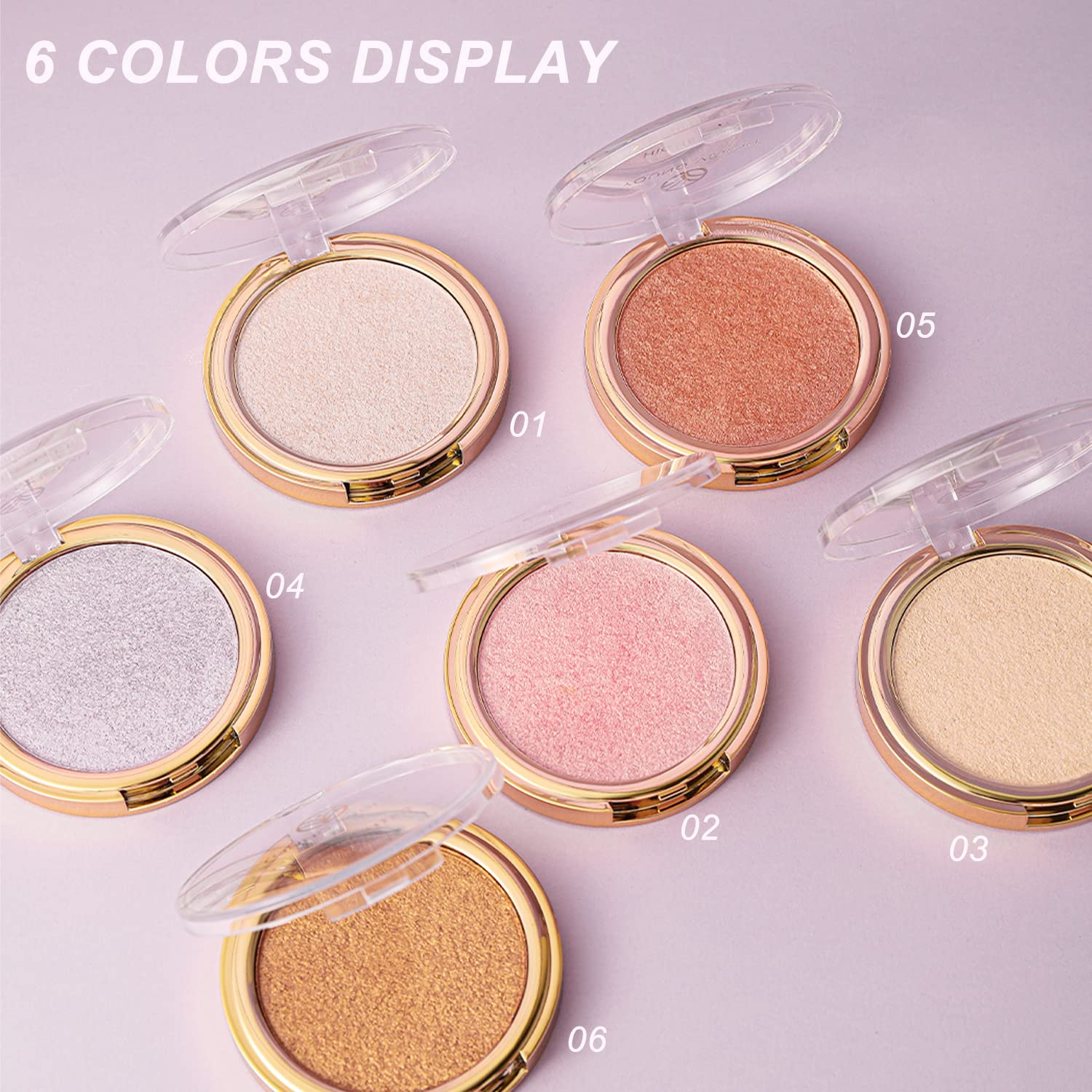 YOUNG VISION Baked Highlighter Powder Palette - Sheer Pearl Shimmer Face Highlighter Makeup, Highly Pigmented Illuminating Powder for Cheekbones & Contouring, 0.19 Oz (Pack of 1) - Perfect for Everyday Glow & Special Occasion Makeup