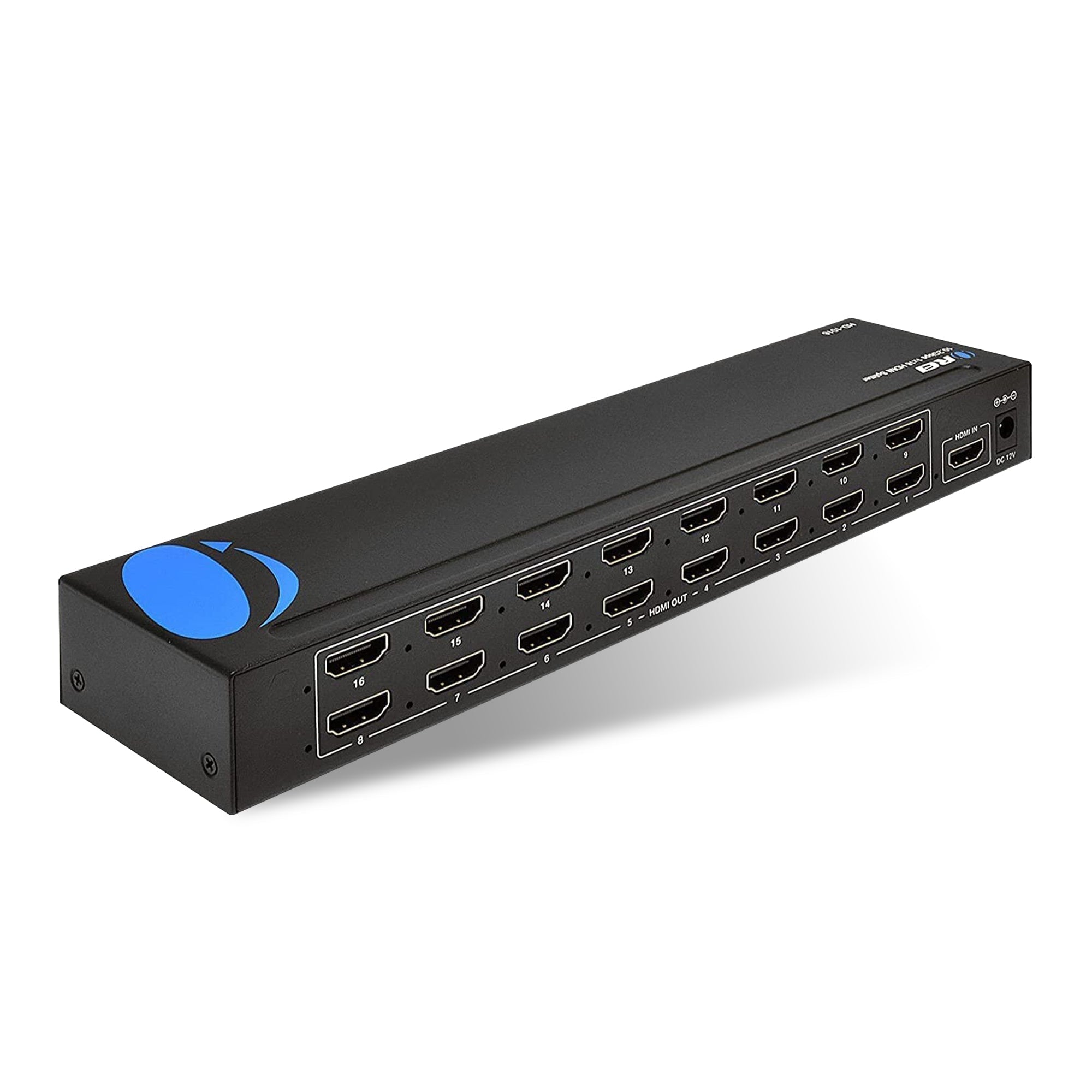 1x16 HDMI Splitter 1 Input 16 Outputs 1080p Full HD with EDID Management - Ideal for Home Theater, Gaming, and Multi-Screen Presentations (HD 1016)