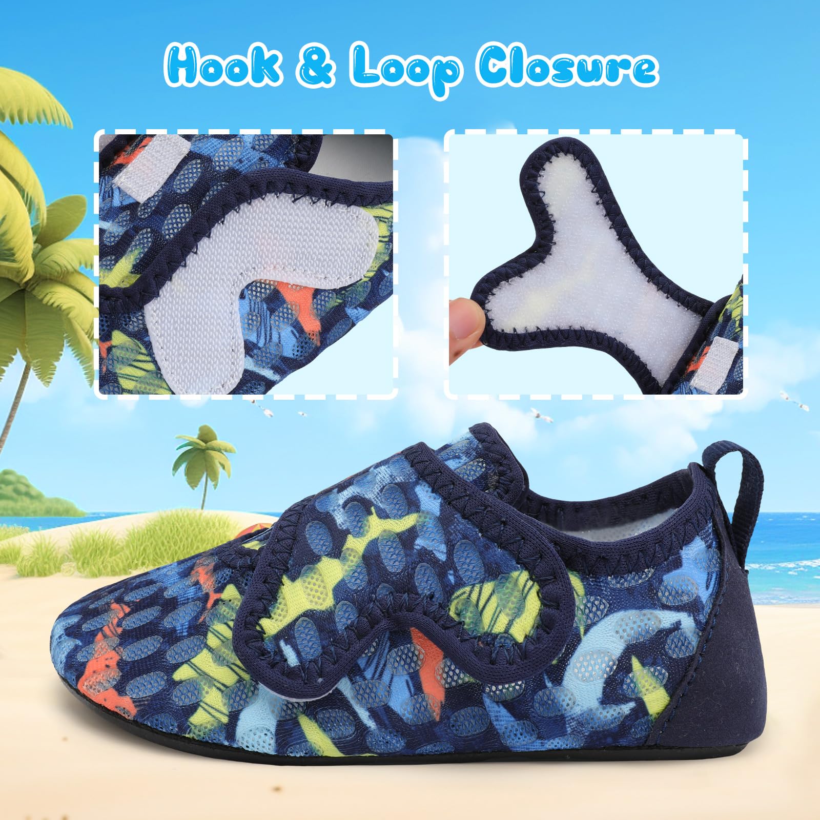 XIHALOOK Toddler Water Shoes for Boys & Girls - Quick Dry Barefoot Aqua Socks for Beach, Pool & Swim - Ideal for Summer Water Activities