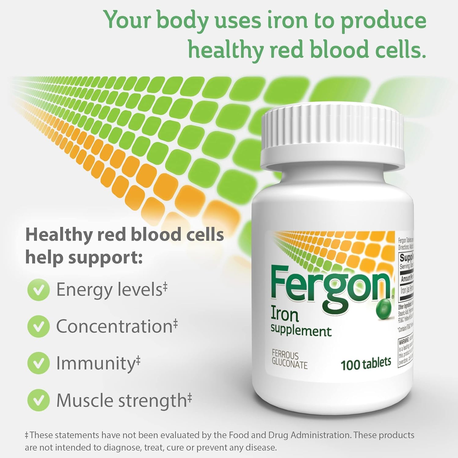 Fergon High Potency Iron Supplement Tablets - 300 Count (3 Pack) | Supports Energy & Red Blood Cell Production | Ideal for Anemia, Pregnancy & Active Lifestyles
