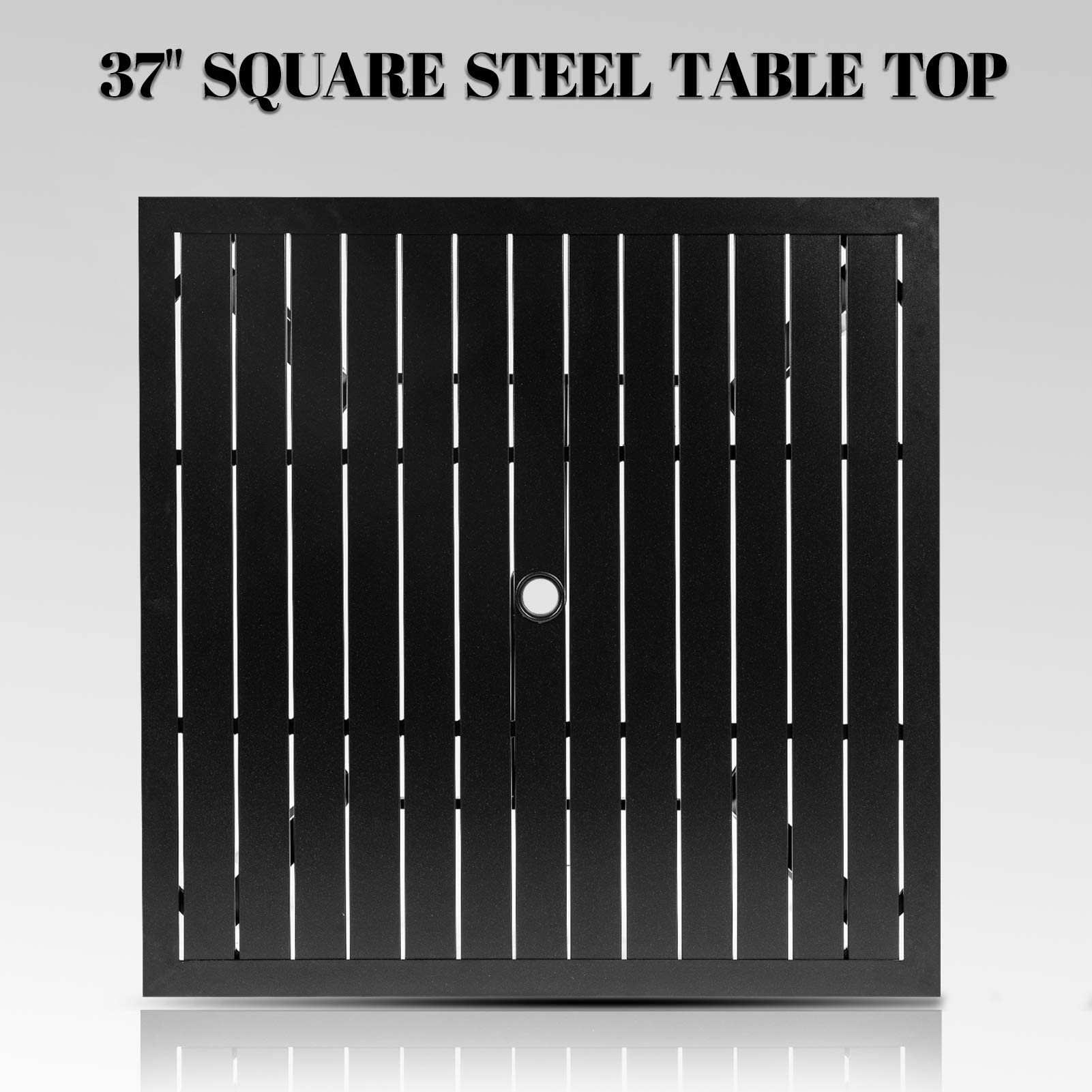 Crownland 5-Piece Outdoor Patio Dining Set with 4 Swivel Metal Chairs & Square Metal Tabletop (1.57