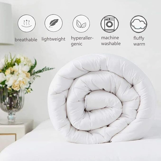 Premium Pinch Pleated Comforter Set - 3 Piece Extra Long Down Alternative Comforter with 500 GSM Fill, 100% Egyptian Cotton (Twin/Twin XL, White) - Includes 1 Pintuck Comforter & 2 Pillowcases - Perfect for Guest Bedrooms, Dorm Rooms & Cozy Bedroom Decor