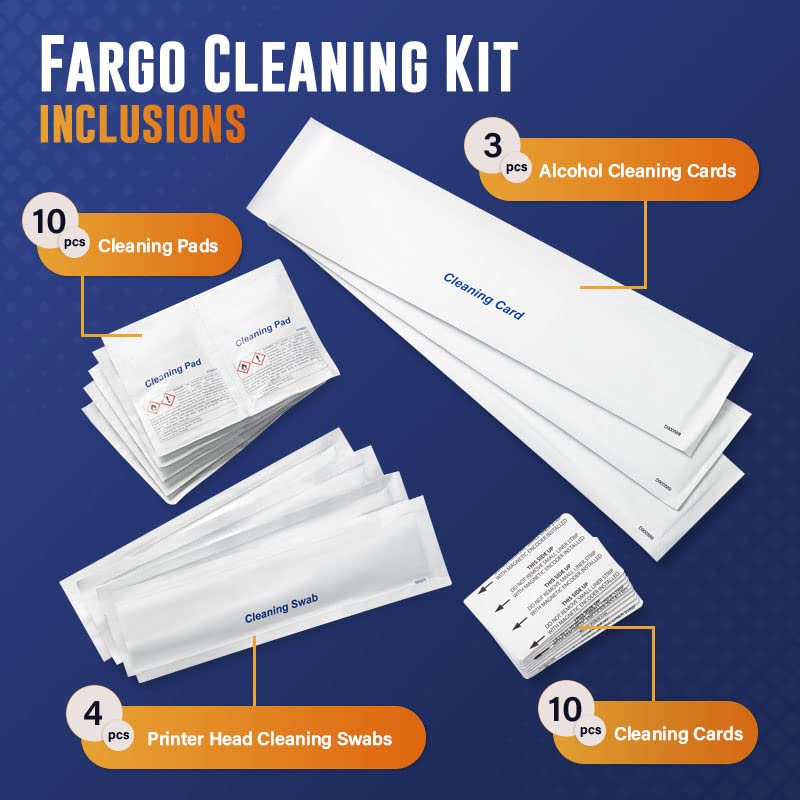Fargo HDP5000 & HDP5600 Cleaning Kit 89200 - Printer Maintenance Supplies for Card Printers & ID Badge Machines