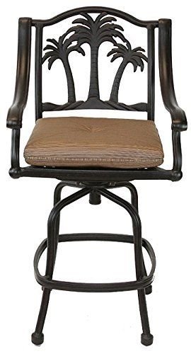 8-Piece Palm Tree Outdoor Patio Set with Swivel Barstools - 30