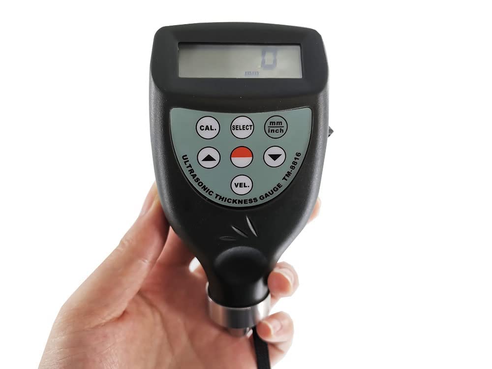 Precision Ultrasonic Thickness Gauge Meter (1.0-200mm/0.05-8inch) with RS-232 Cable & Software - Ideal for Metal, Plastic, and Pipe Thickness Measurement in Industrial Inspections
