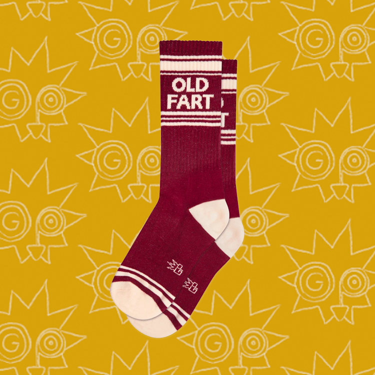 Old Fart Funny Novelty Socks - Comfortable Cotton Crew Socks for Men & Women - Perfect Gag Gift for Birthdays, Christmas & Office Parties