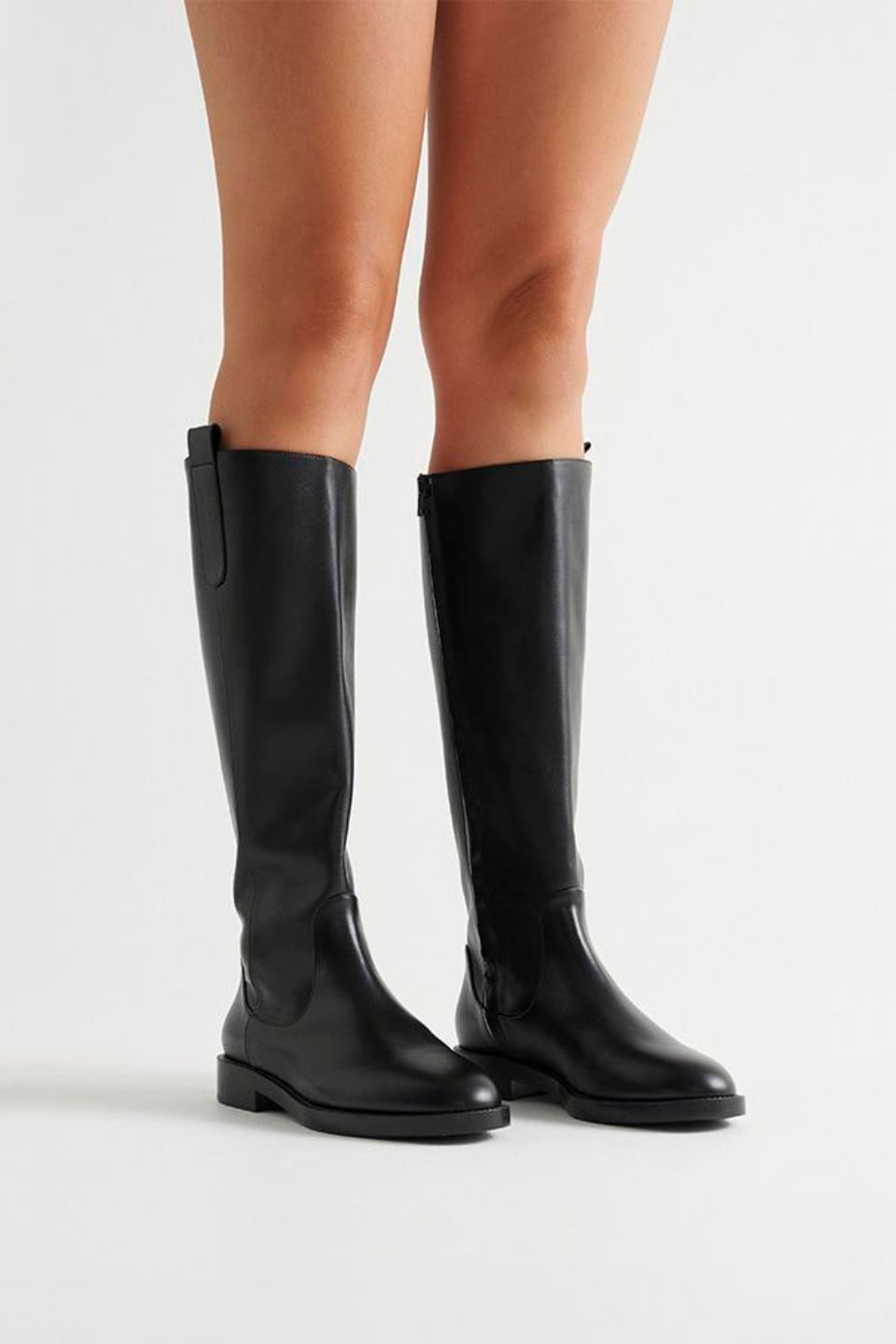 Huntley Black Low Heel Tall Boots for Women - Comfortable Knee High Winter Boots for Casual Wear & Outdoor Activities