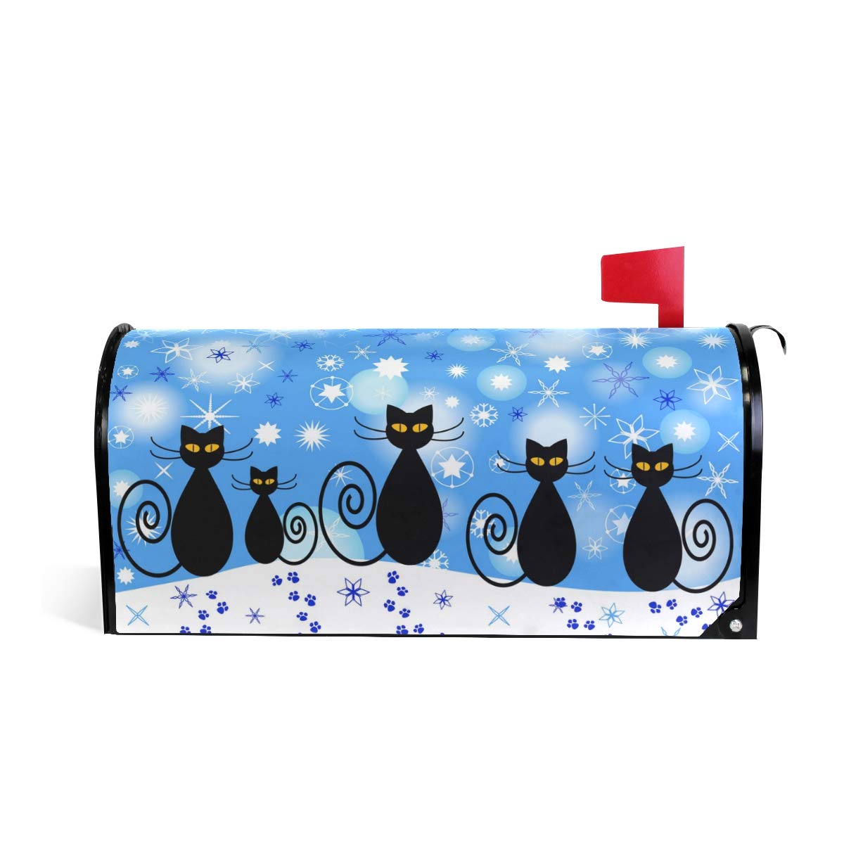 ALAZA Winter Cats Snowflakes Christmas Mailbox Cover - Standard Size 18