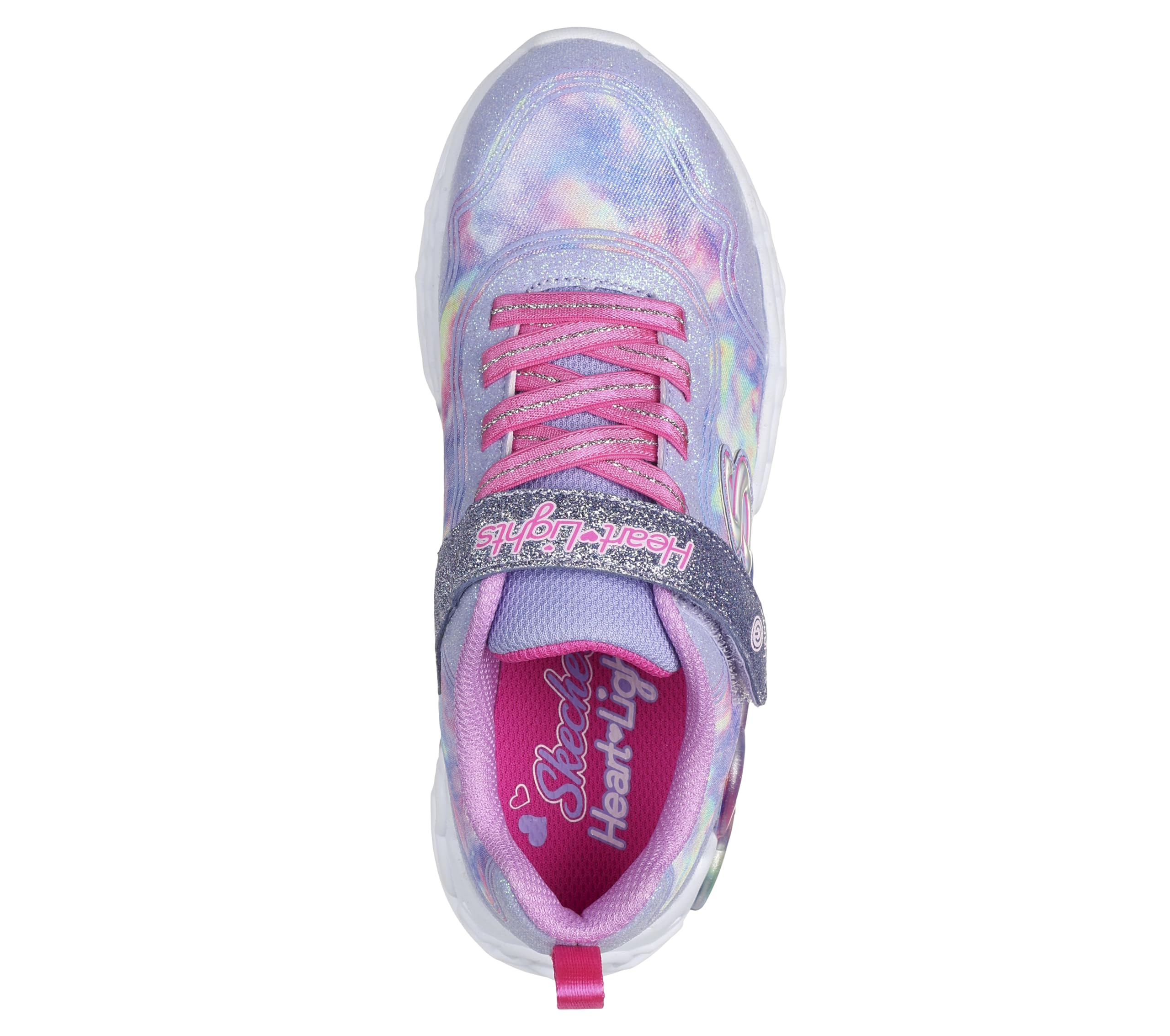 Skechers Girls' Infinite Heart Light-Up Sneakers - Glow in The Dark Shoes for Kids Running, Walking & Playtime