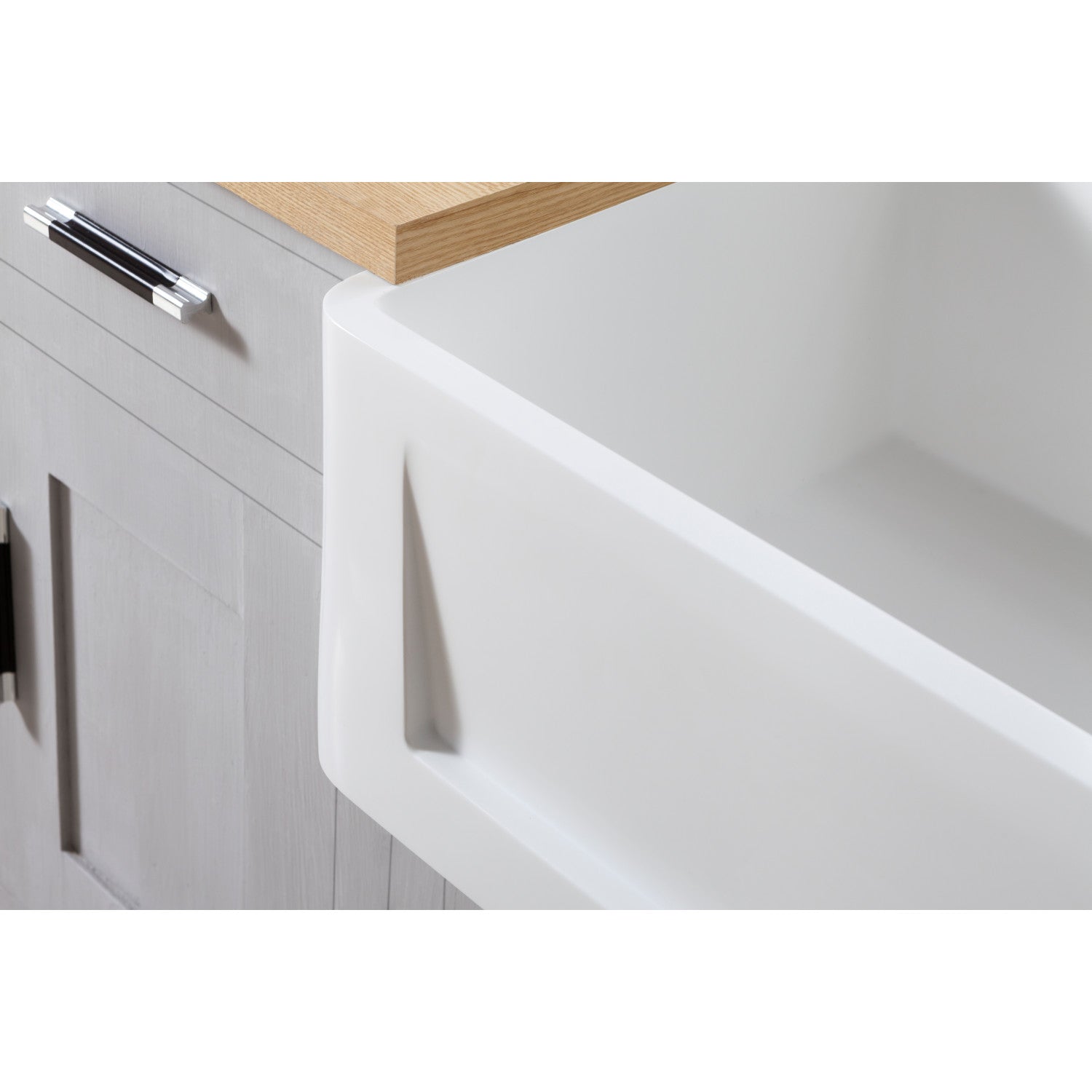 Arcticstone 36 Inch White Farmhouse Kitchen Sink - Solid Surface Apron Front Single Bowl with Strainer, Matte Finish - Perfect for Modern Farmhouse & Rustic Kitchen Designs