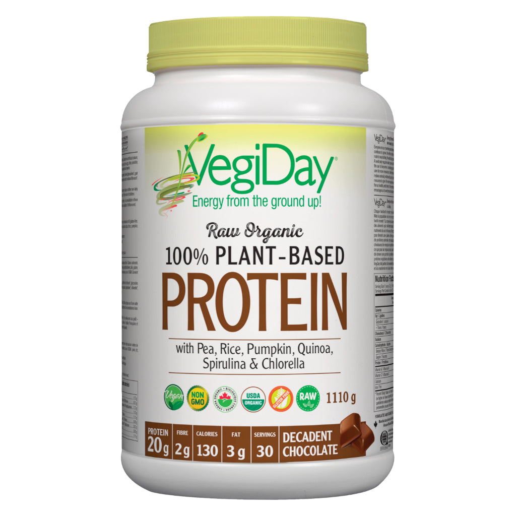 Organic Raw Plant-Based Protein Powder - 100% Pure Vegan Chocolate Flavor for Smoothies, Baking & Post-Workout Recovery