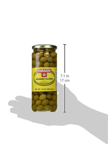 FARAON Premium Plain Olives, 10oz (Pack of 12) - Mediterranean Style Pitted Olives for Salads, Pizzas & Charcuterie Boards
