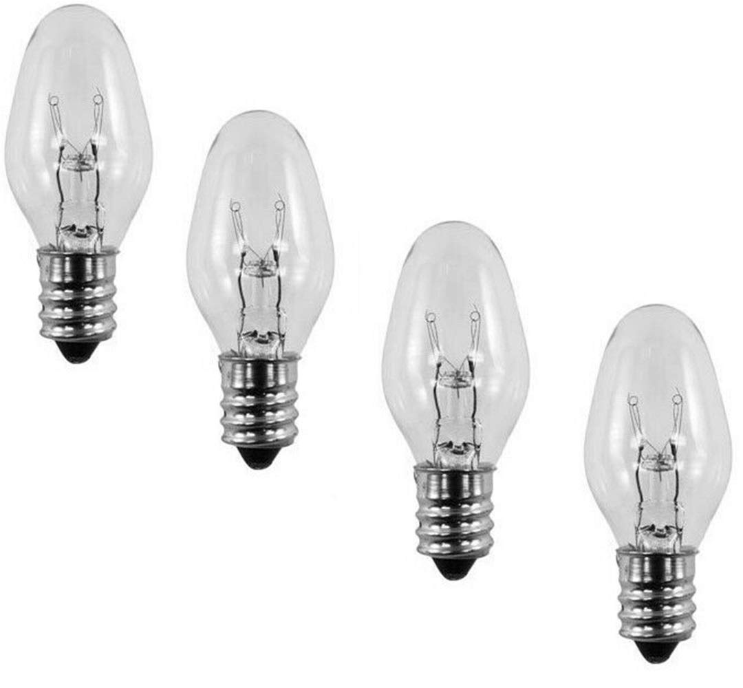 HASMX 4 Pack 15W 120V Scentsy Plug-in Nightlight Wax Warmer Replacement Bulbs - Candelabra Base E12 Screw-in Light Bulbs for Home Fragrance Diffusers & Aromatherapy