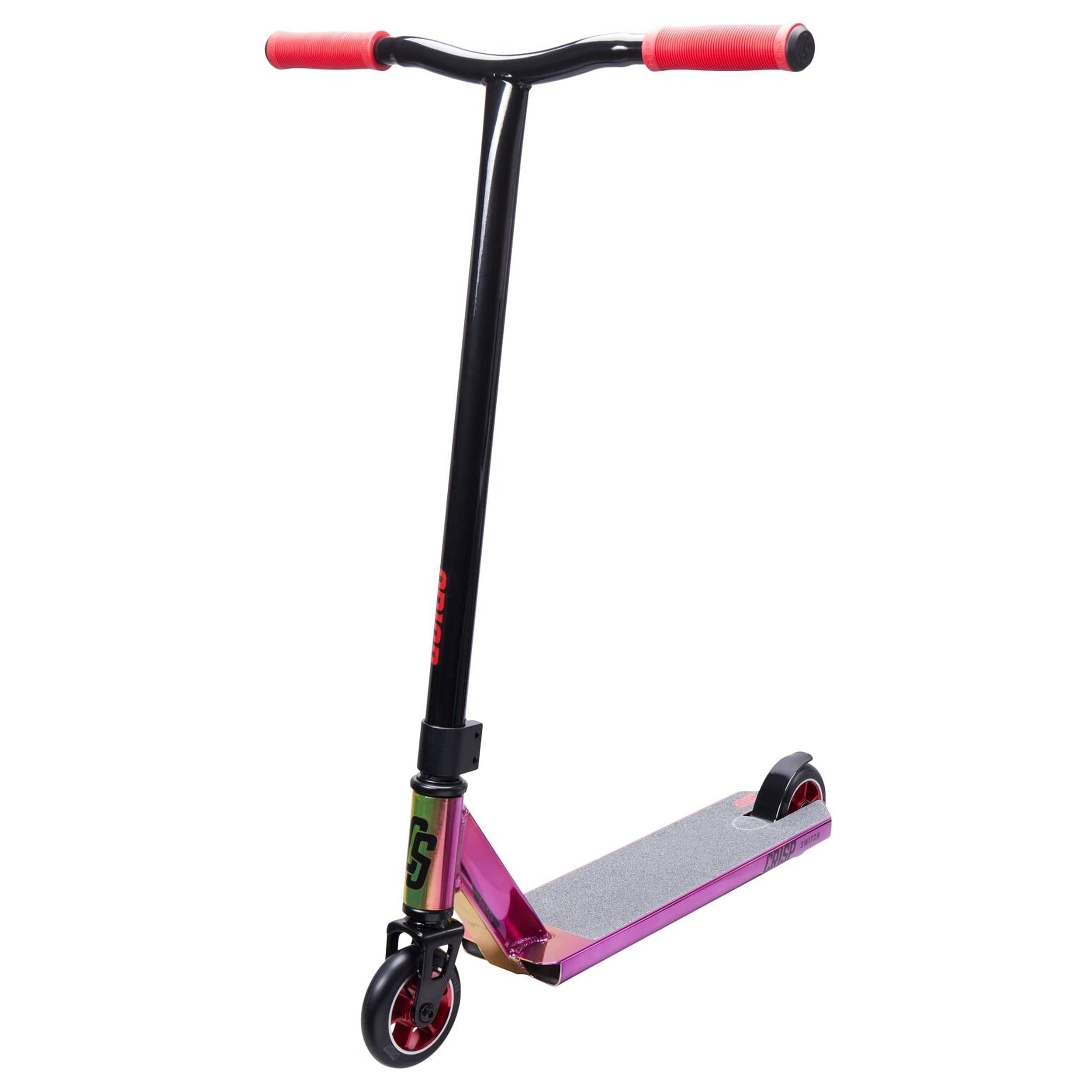 Crisp Switch Neo Chrome Pro Scooter - High Performance Kick Scooter for Adults & Teens - Chrome Red Finish - Perfect for Commuting, Tricks & Urban Riding