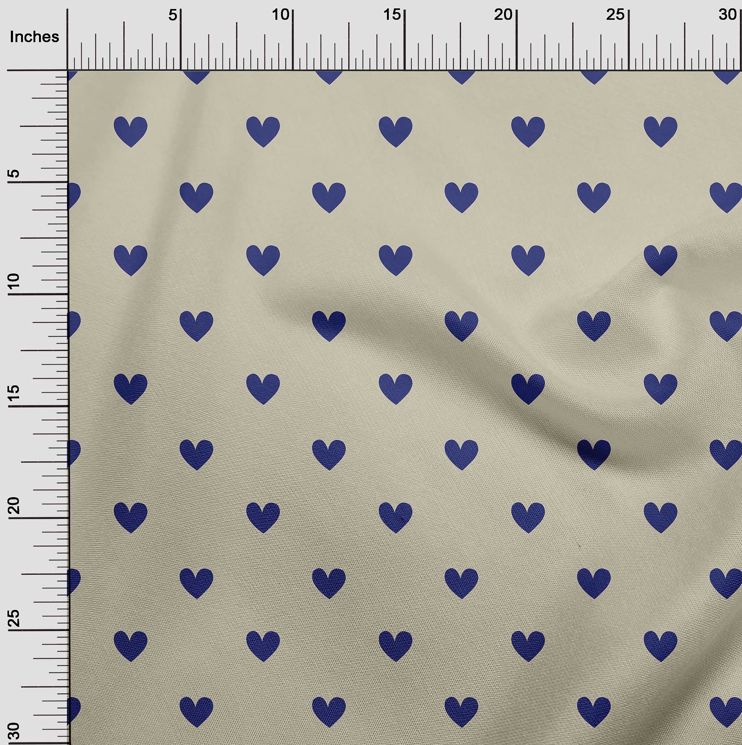 oneOone Cotton Cambric Off White Fabric with Hearts Print - 42 Inch Wide by The Yard for DIY Clothing, Quilting & Sewing Projects | Perfect for Dresses, Blouses & Home Decor
