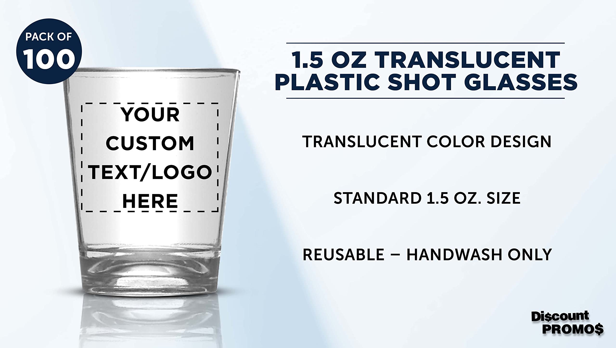 Custom Clear Acrylic Shot Glasses 1.5 oz (Set of 100) - Personalized Bulk Party Cups for Weddings, Birthdays & Events - Perfect for Bar, Club, and Home Entertaining