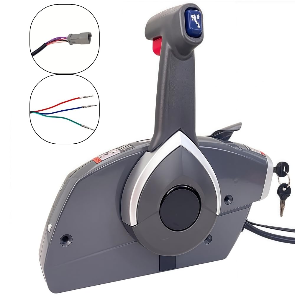 Evinrude Johnson OMC BPR Outboard Engine Marine Remote Control Box 5006180 with Key Switch - Side Mount Push to Open Design for Smooth Boating Experience