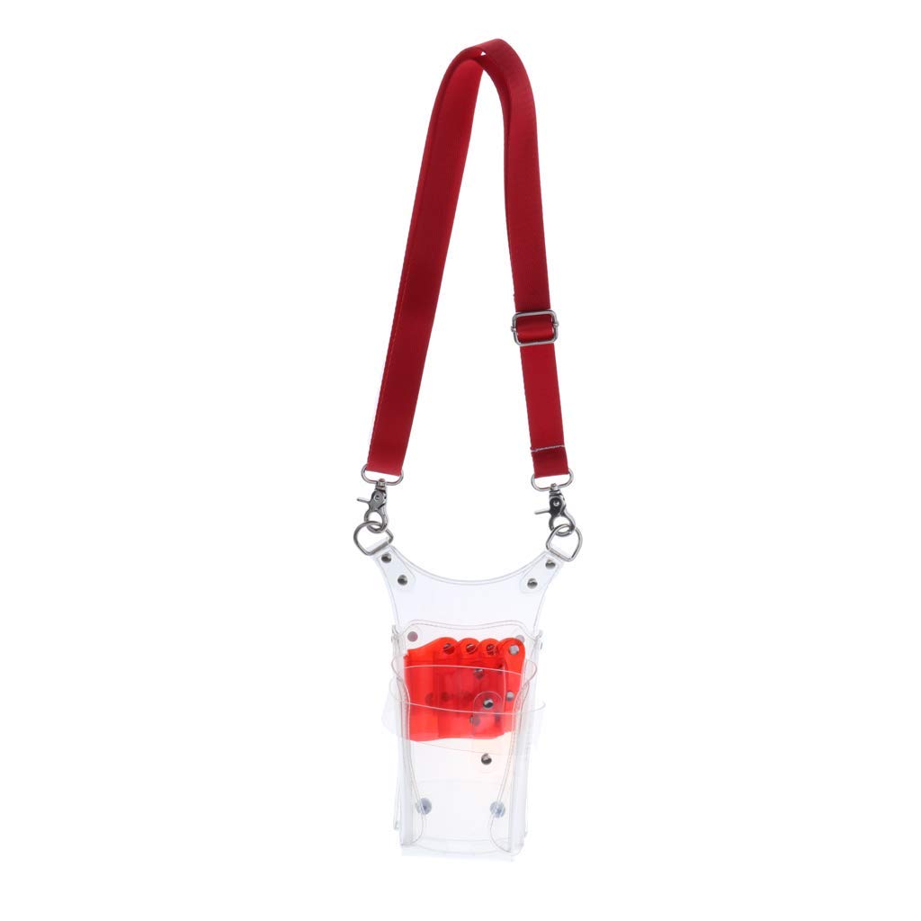 Professional Clear Hairdressing Scissor Bag - Salon Tool Organizer for Barbers & Stylists (Red) | Perfect for Travel, Storage & Salon Organization