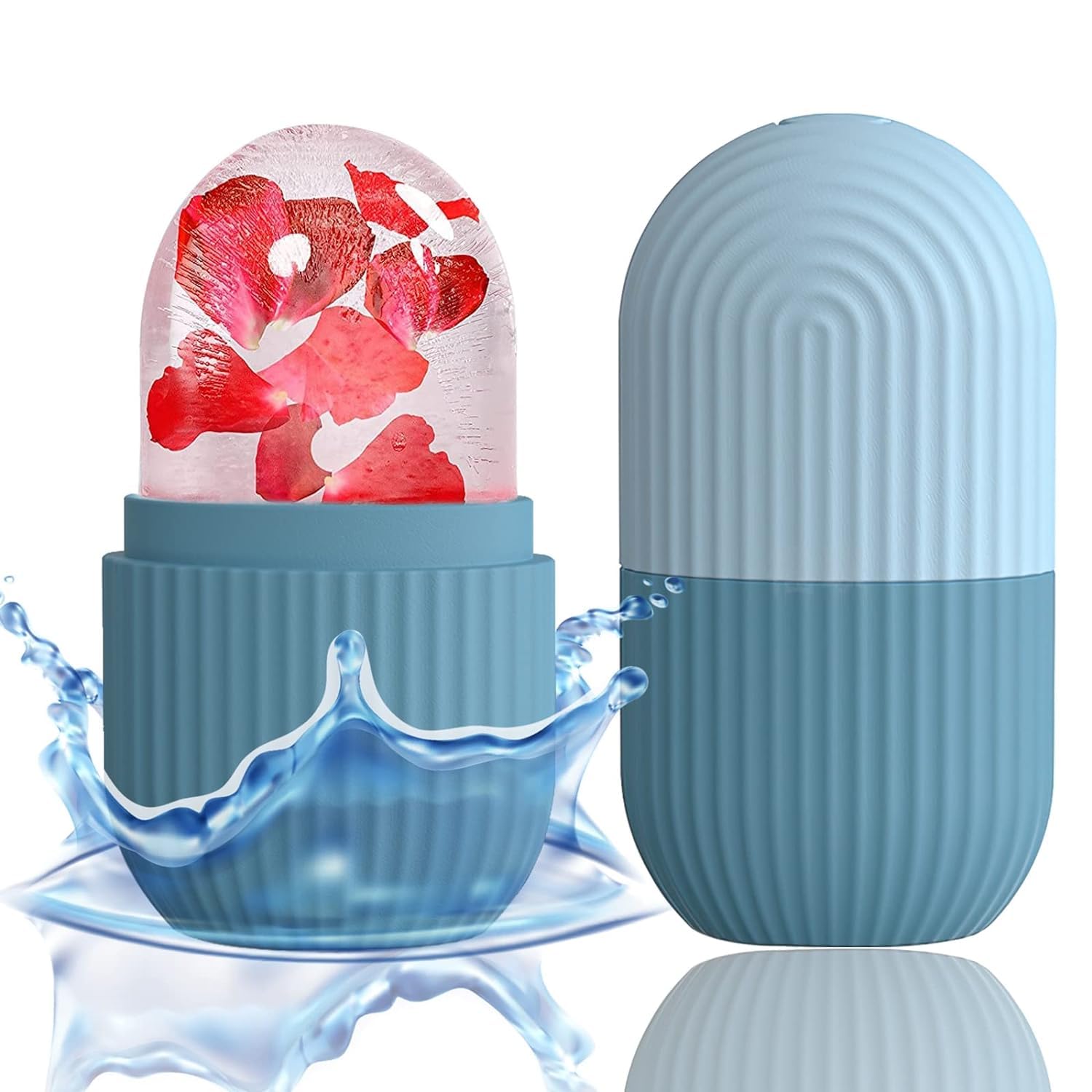 GELATO BEAUTY Ice Face Roller Massager - Cooling Ice Cube Roller for Face, Eyes & Neck Care | Reduces Puffiness, Dark Circles & Migraine Pain | Reusable Silicone Facial Massager for Skincare & Relaxation at Home or Spa