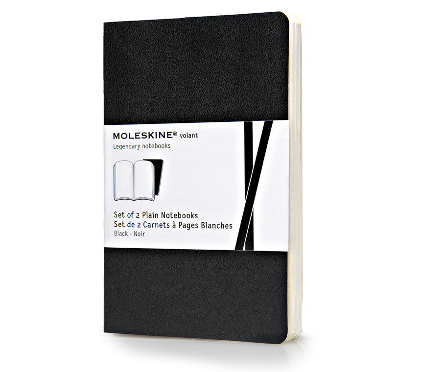 Moleskine Volant Plain Pocket Notebook Set of 2 - Premium Writing Journal for Travel, Work & Daily Notes - Perfect for Students, Professionals & Artists