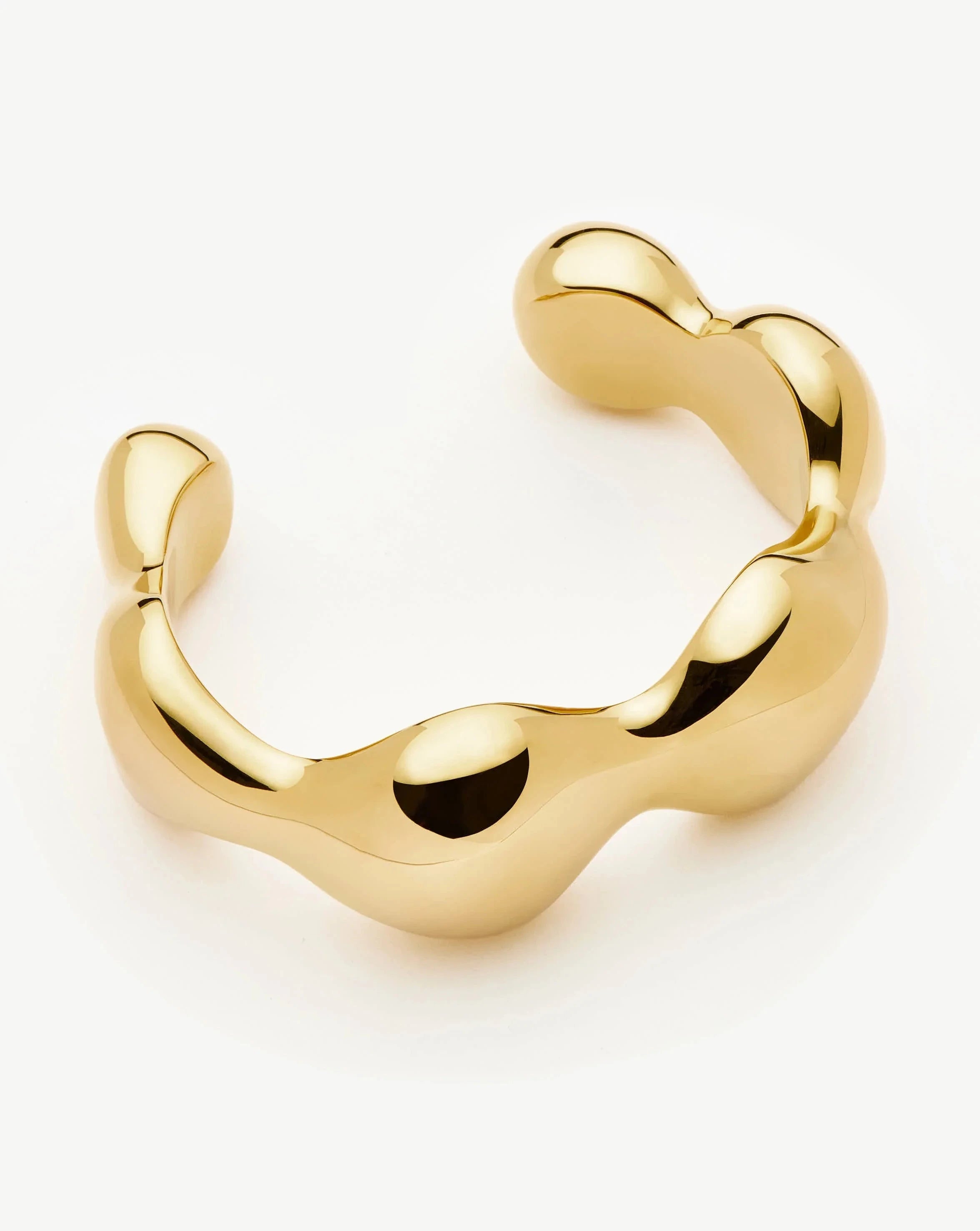 Eny Puffy Dome Statement Cuff Bracelet - 18k Gold Plated Women's Fashion Jewelry for Party, Wedding & Evening Wear