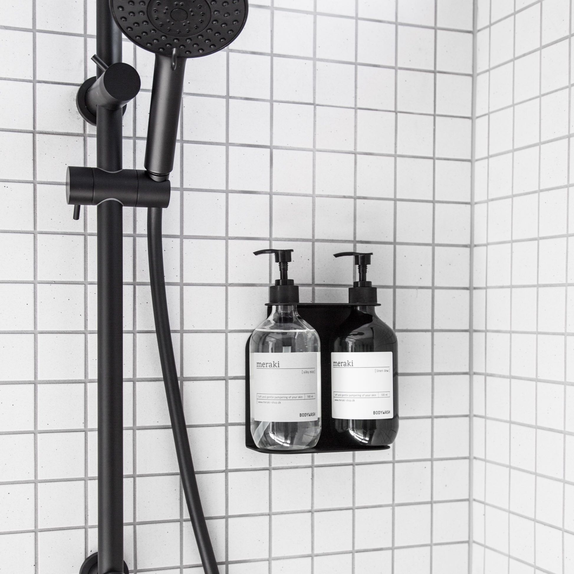 Dual Soap Dispenser Holder - Wall Mounted Bathroom Organizer with Strong Adhesive, Black | Perfect for Kitchen, Bathroom Sink Countertop & Vanity Organization