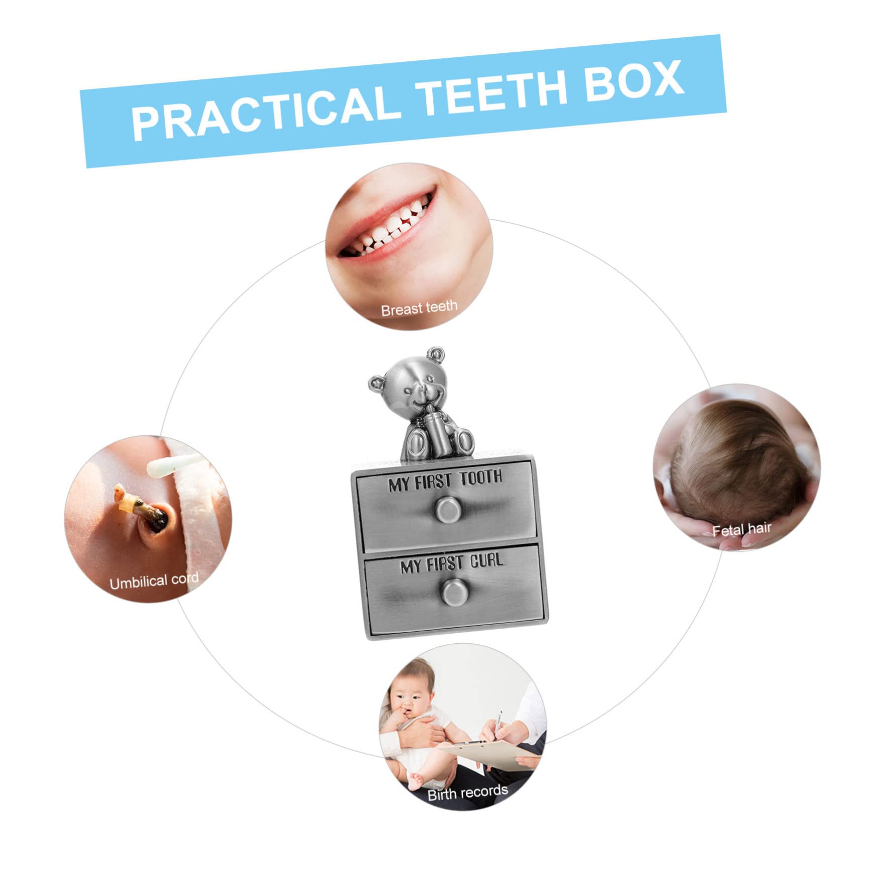 VICASKY 6 Pack Baby Teeth Keepsake Box - Durable PP Plastic Tooth Organizer with Zinc Alloy Decoration - Perfect for Kids' First Lost Tooth, Tooth Fairy Gifts & Childhood Memory Preservation