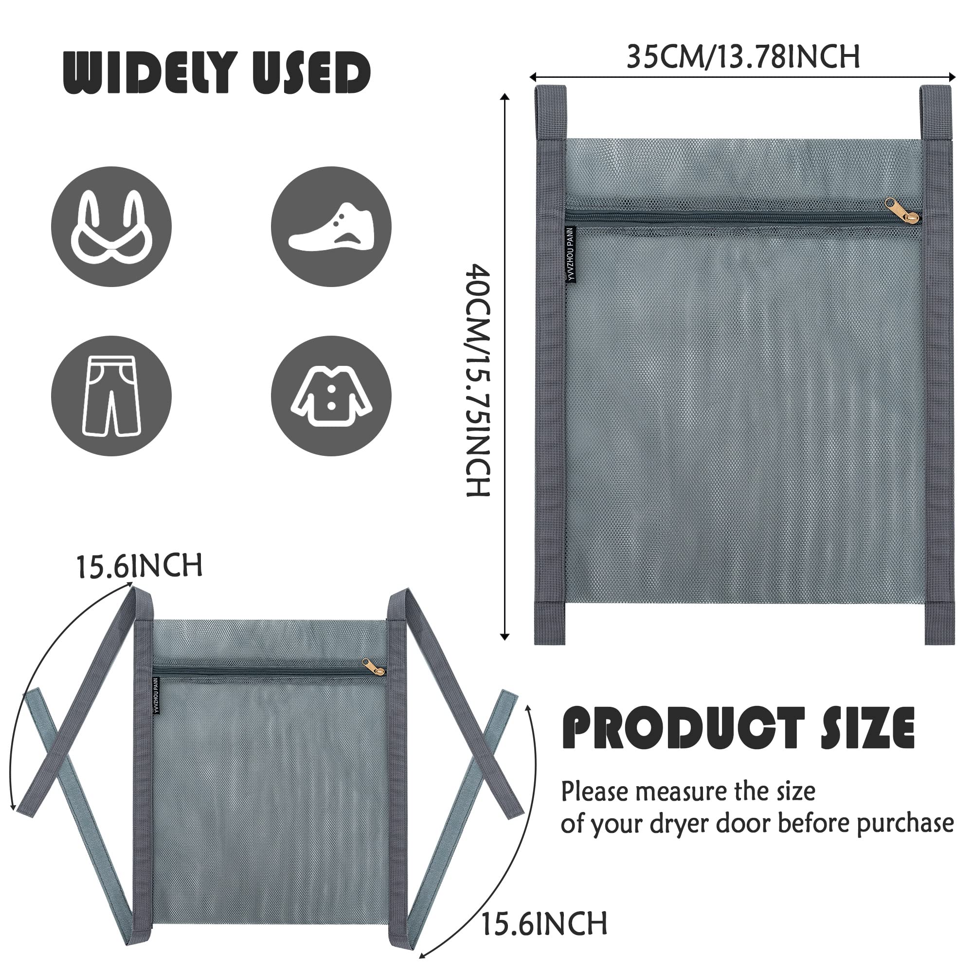 3 Pack Reusable Shoe Drying Bags for Dryer - Honeycomb Mesh Laundry Bags with Zipper & Strap (15.7x13.8 Inch) - Perfect for Sneakers, Shoes & Delicate Clothing in Washing Machine - Quick Dry & Odor Prevention Solution for Gym, Travel & Sports Gear