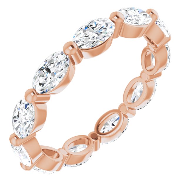 2.31 Carat Oval Diamond Eternity Band for Women - 14K White Gold Wedding Ring, Anniversary Gift, Bridal Jewelry - Perfect for Engagement, Proposal & Special Occasions
