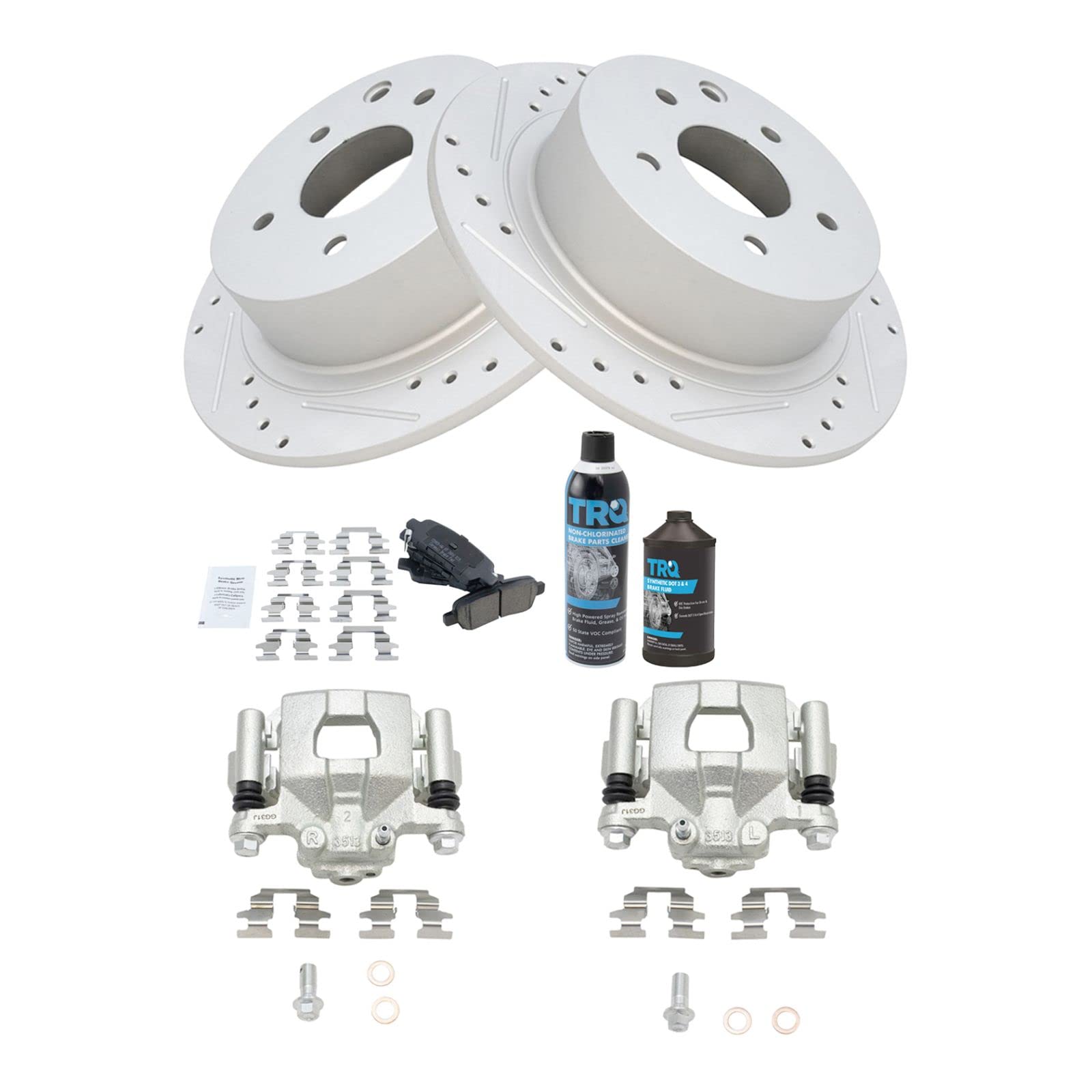Premium Ceramic G-Coated Rear Performance Brake Pad & Rotor Kit with Caliper & Chemical Kit - Compatible with 2002-2022 Nissan Altima & 2004-2006 Maxima - Perfect for Smooth Braking & Enhanced Safety on Highways and City Roads